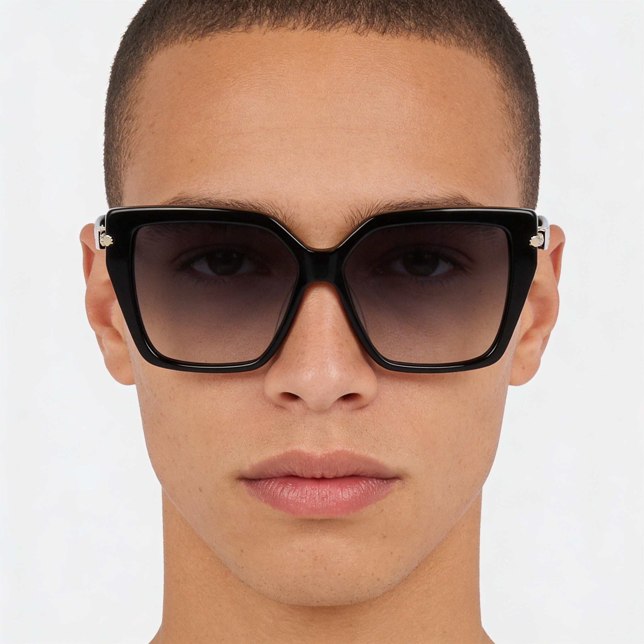 Salvatore Ferragamo Sf1106s Unisex Modified Rectangle Multi-coloured Acetate Sunglasses with Solid Grey UV Lenses 57mm, Photo 4