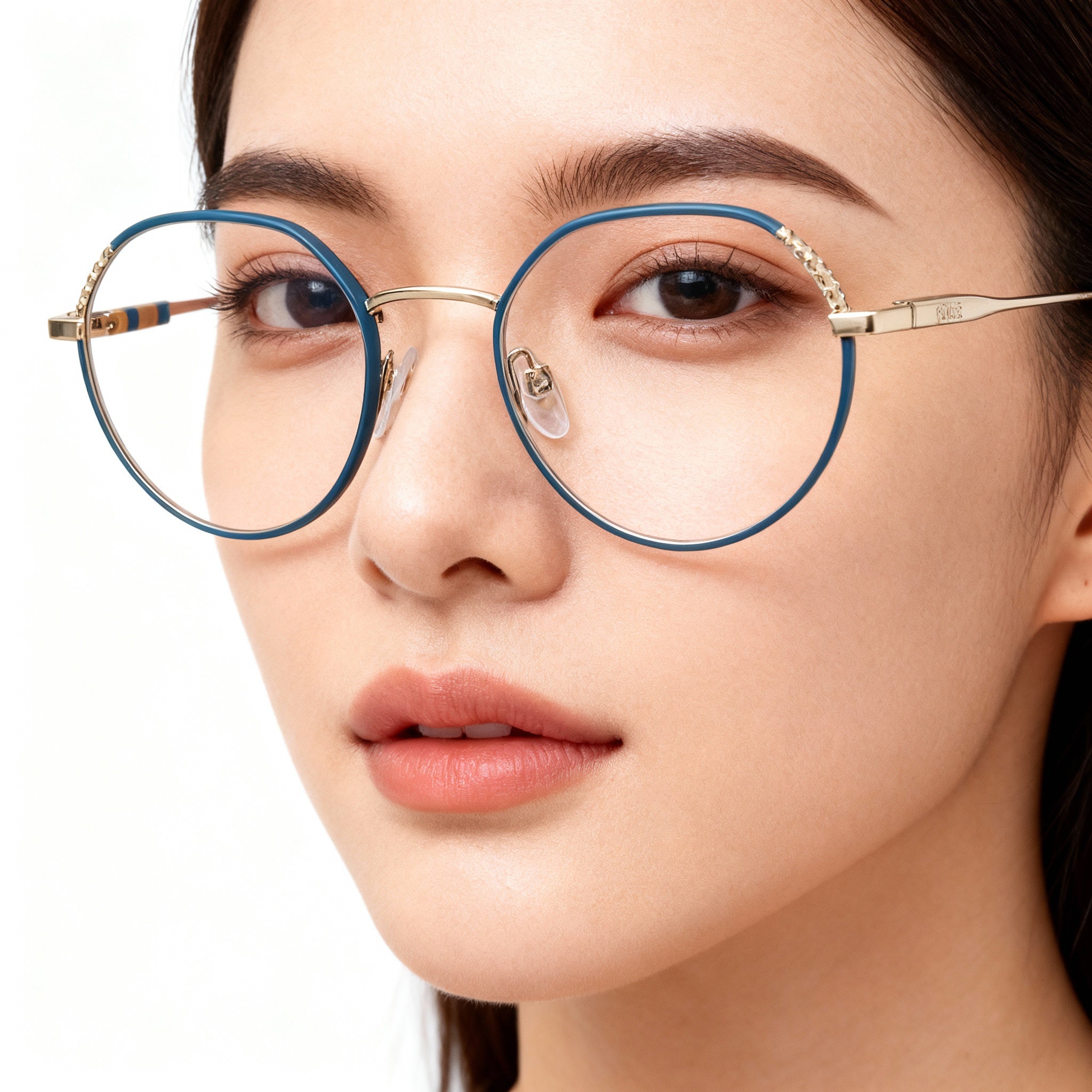 TOUS Geometric Women's Shiny Light Gold Stainless Steel Optical Frame, Size 50-20-135, Photo 5