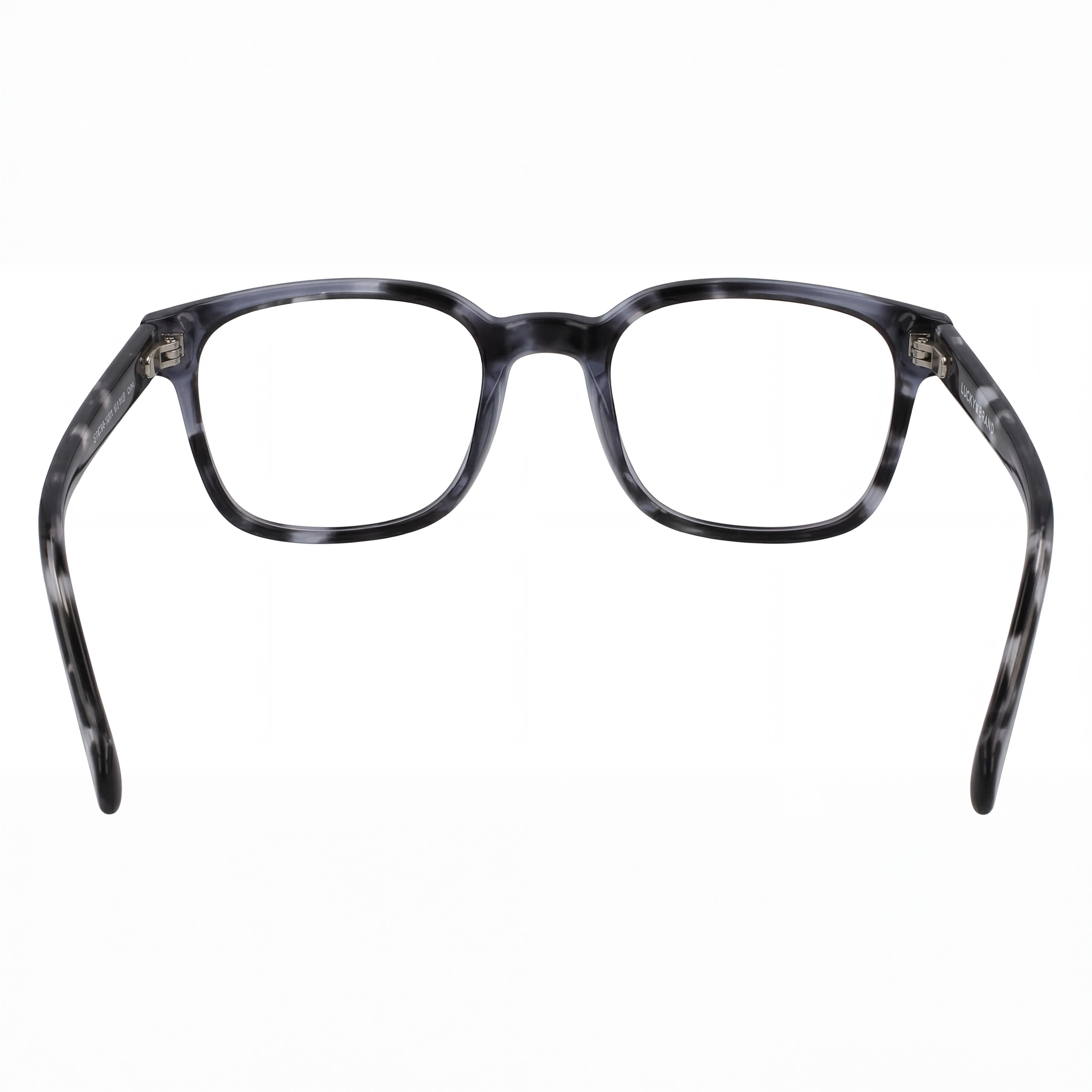 Gafas Lucky Brand D411 para hombre, armazón cuadrado completo de plástico gris tortuga azul, listas para receta, con micas de demostración transparentes 53-19-140, Photo 3