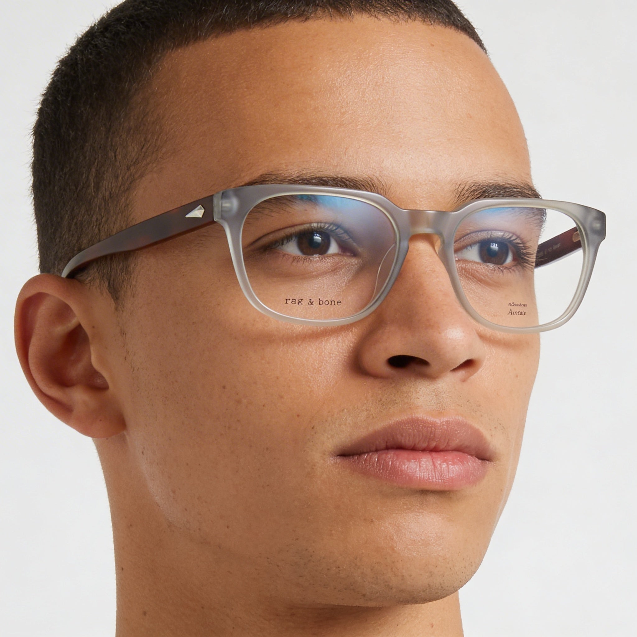 rag & bone Casual. Men's Eyeglasses Ecological Oil Frame Gris 55-19-145, Photo 3
