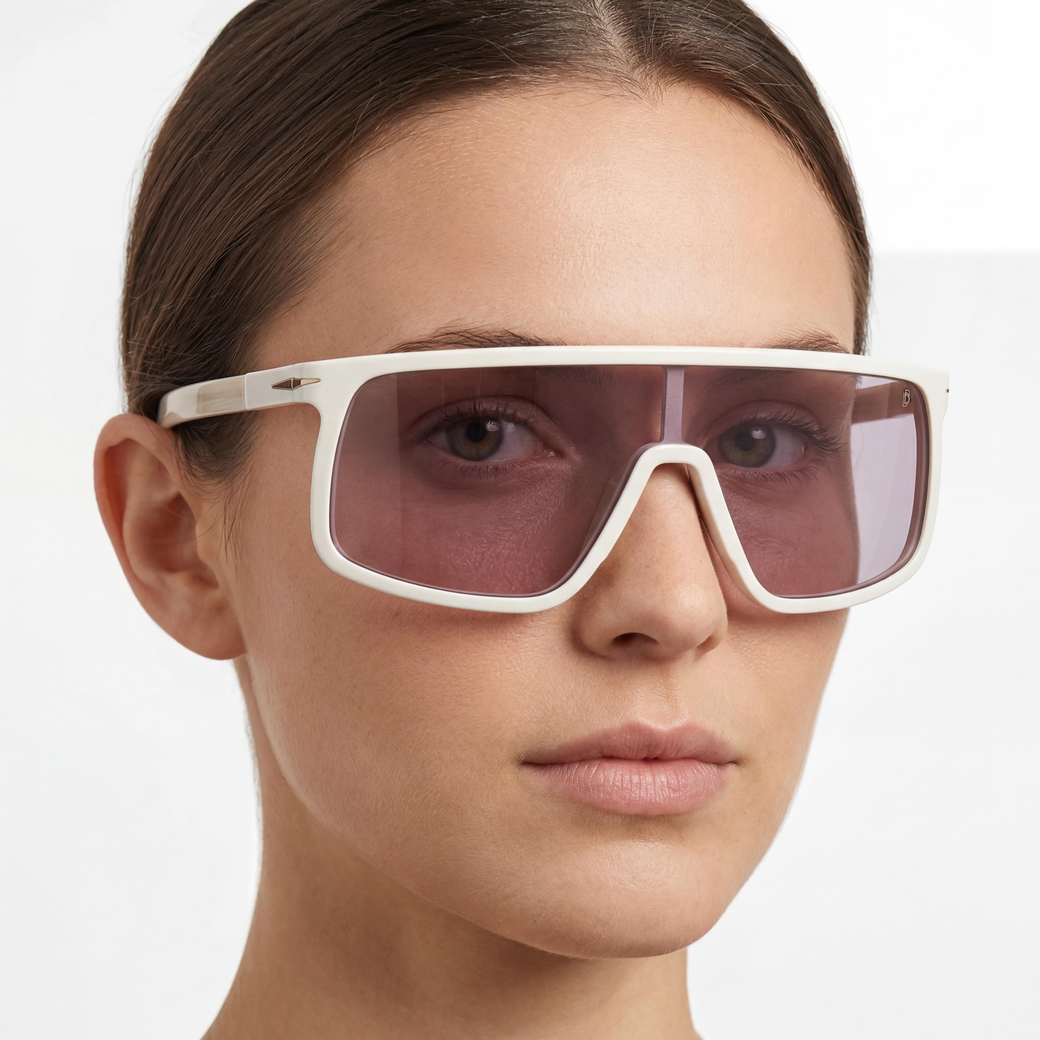 Beckham Db 99/Visor/Se Women's Ivory Acetate Visor Style Sunglasses with UV Protection, 99mm Lens, Photo 4