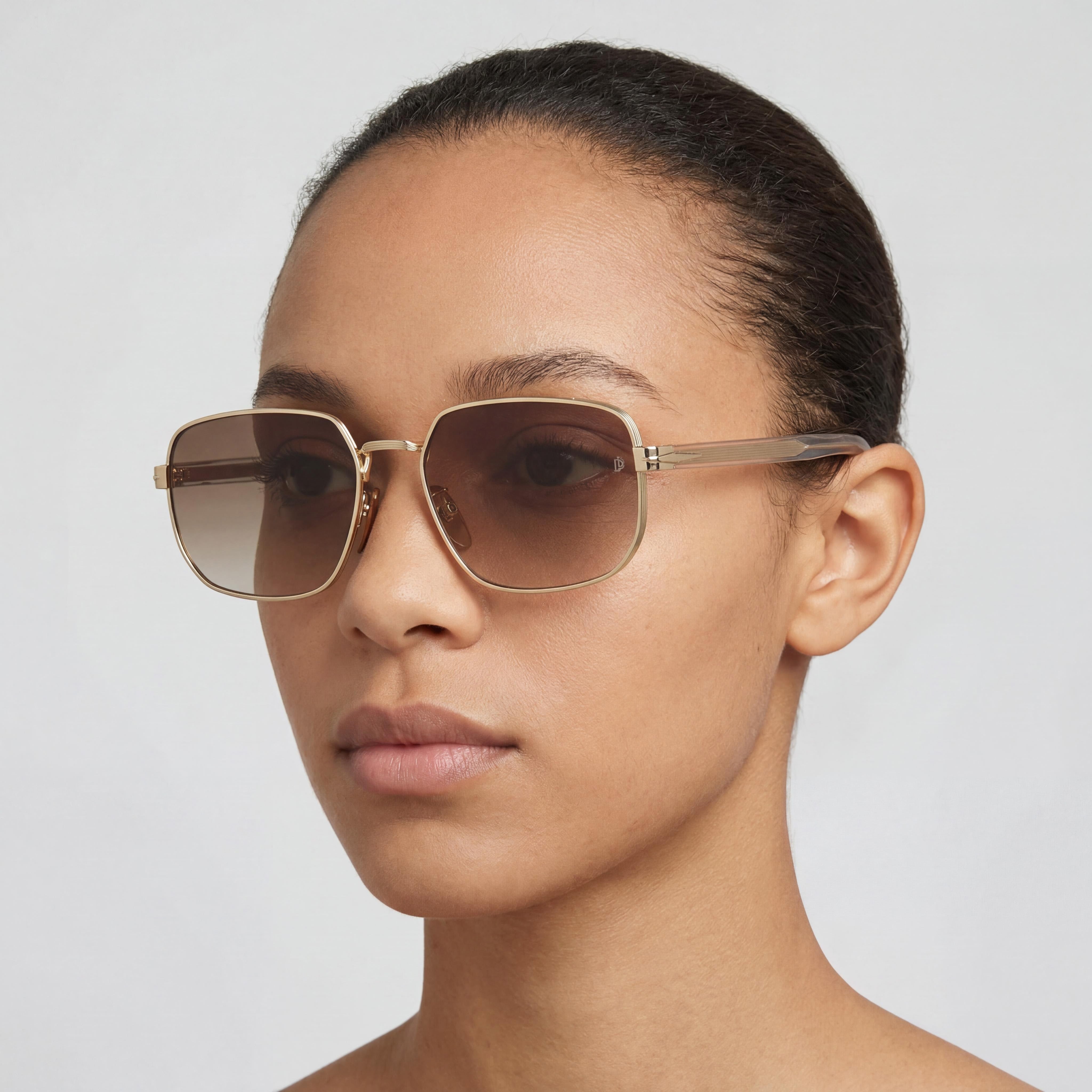 Beckham Db 7121/G/S Women's Gold Glass Stone Stainless Steel Frame, Gold Crystal Non- Sunglasses 60mm, Photo 5