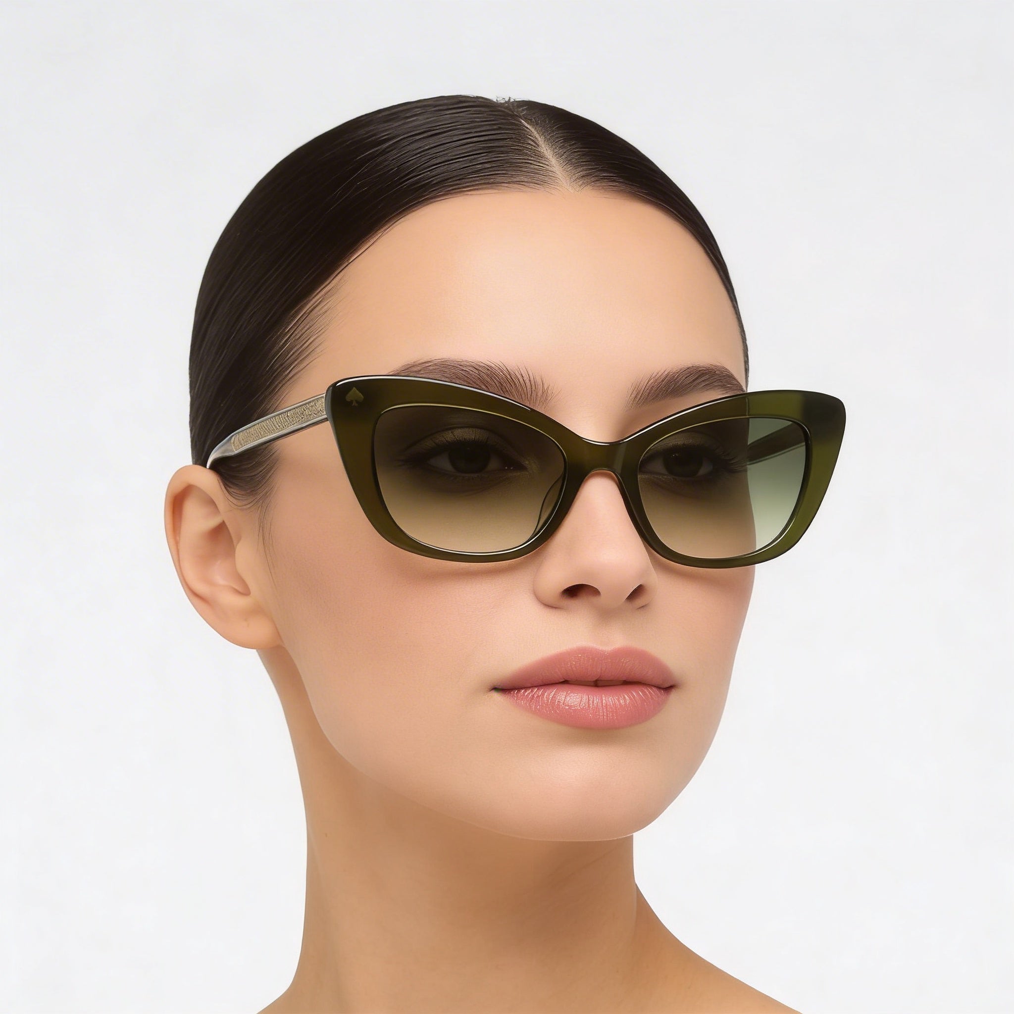 kate spade new york Contemporary Women's Sunglasses with Green Acetate Frame and UV Protected Lenses 54mm, Photo 4