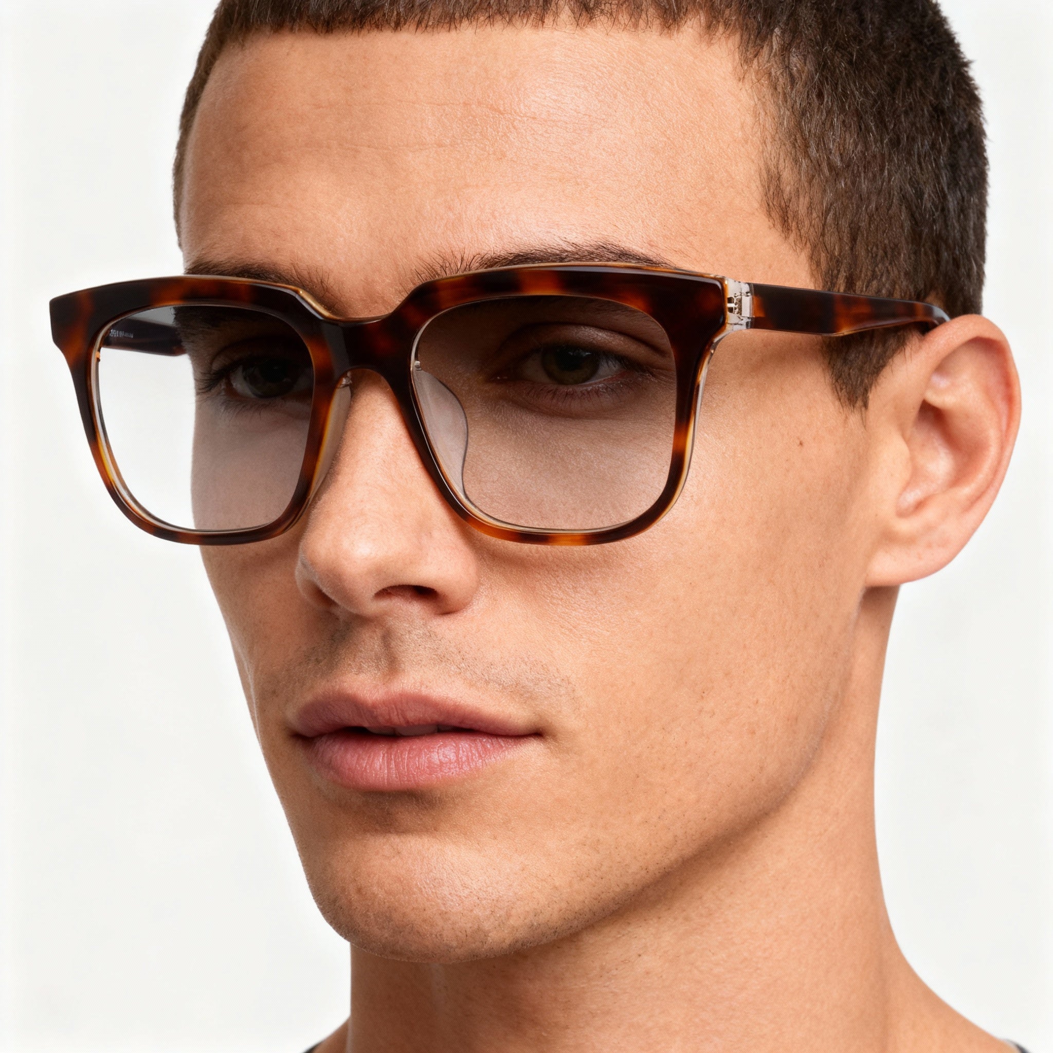 Nike 7167lb Men's Tortoise Blush Metal Frame Polarized Clear Lens Eyeglasses, 52-19-145, Photo 3