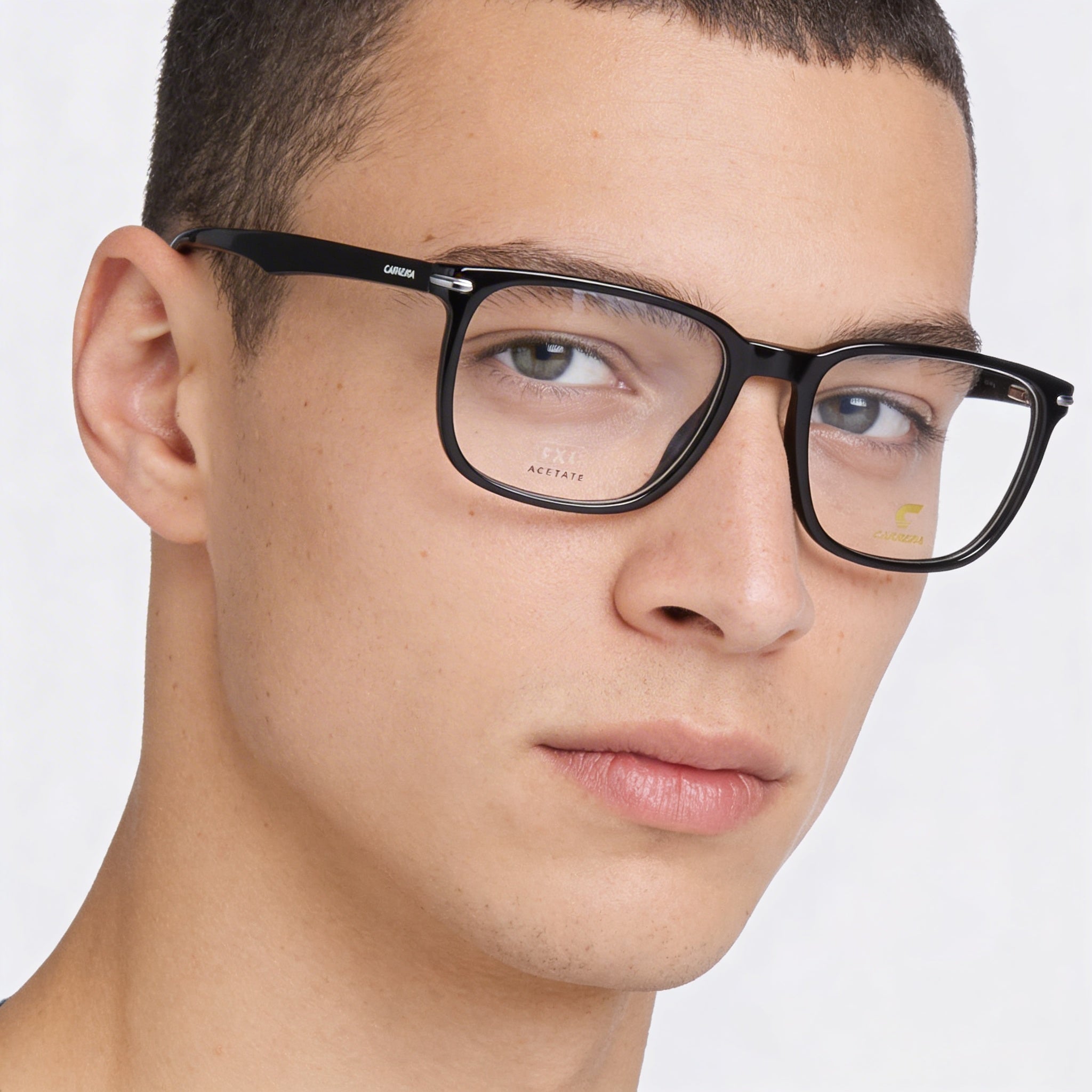 Gafas Carrera Carrera 309 de acetato negro de estilo moderno para hombre, lentes de policarbonato, 54mm, Photo 5
