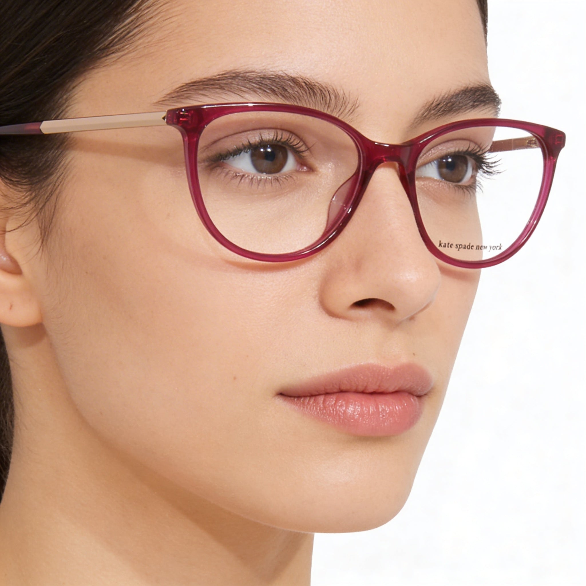 kate spade new york Kimberlee Women's Eyeglasses, Full Rim Square Plastic Frame, Cherry Gold-Logo 52-17, Photo 3