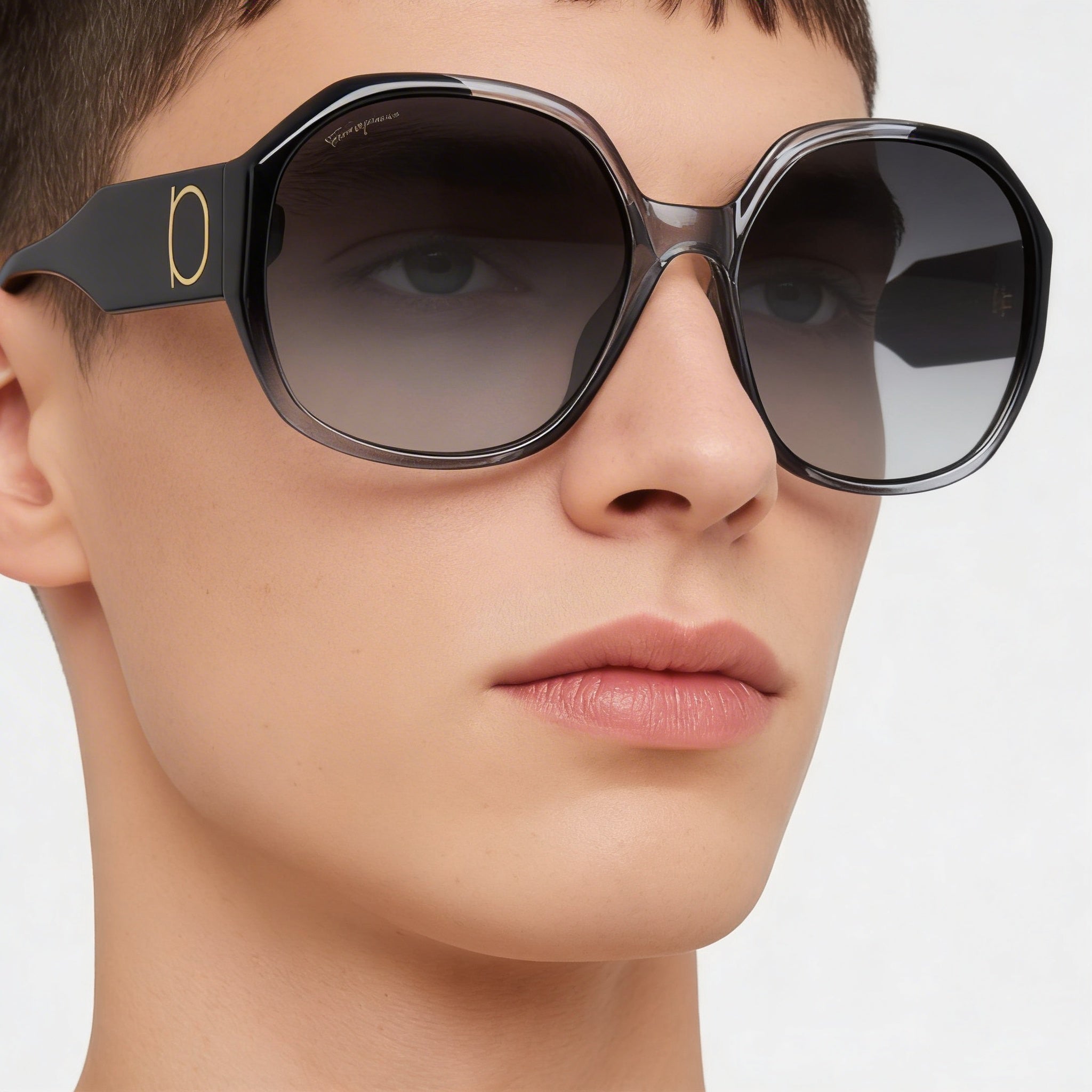 Gafas unisex Salvatore Ferragamo SF943S 007 de plástico gris degradado, protección UV, no polarizadas, 60 mm, Photo 5