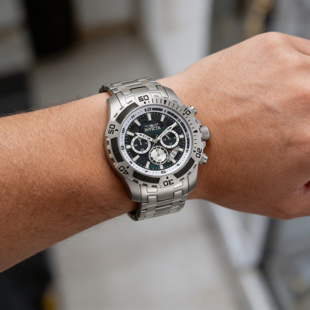 Reloj cronógrafo de cuarzo Invicta Pro Diver - SCUBA 49853 para hombre, de acero inoxidable, con esfera negra, 51 mm