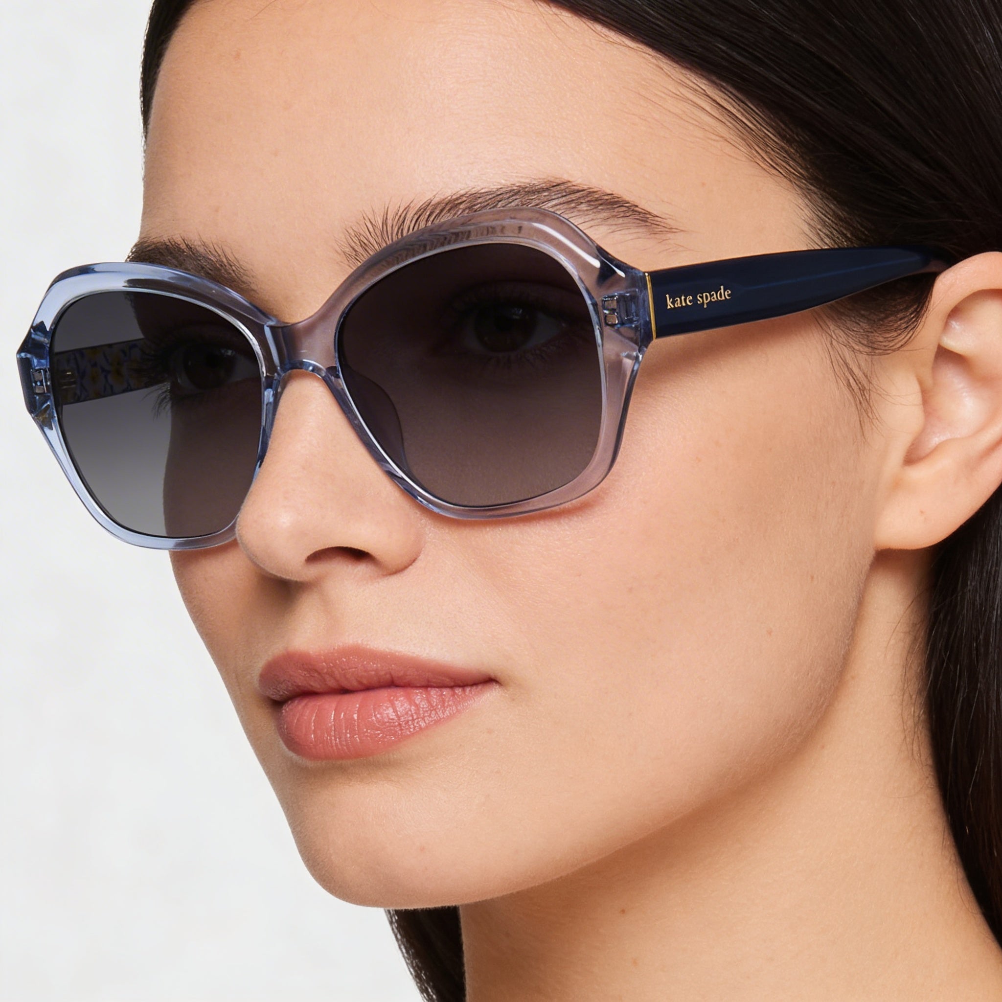 Gafas de sol Kate Spade New York para mujer, estilo casual, con montura de acetato azul y lentes sombreados en gris oscuro, 55 mm, Photo 4