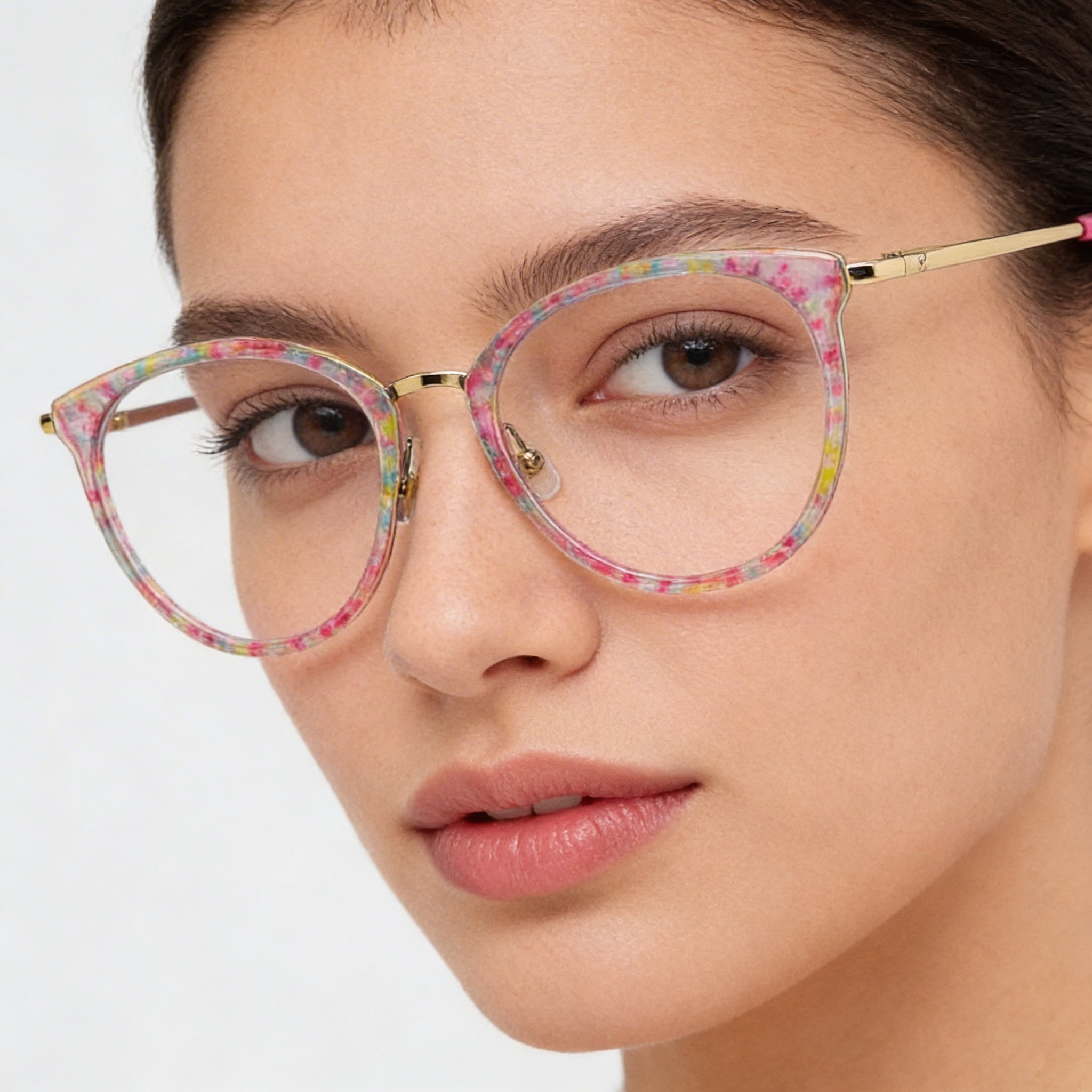 kate spade new york Modern Women's Cat Eye Stainless Steel Eyeglasses in Purple Pattern Blue 52, Photo 4