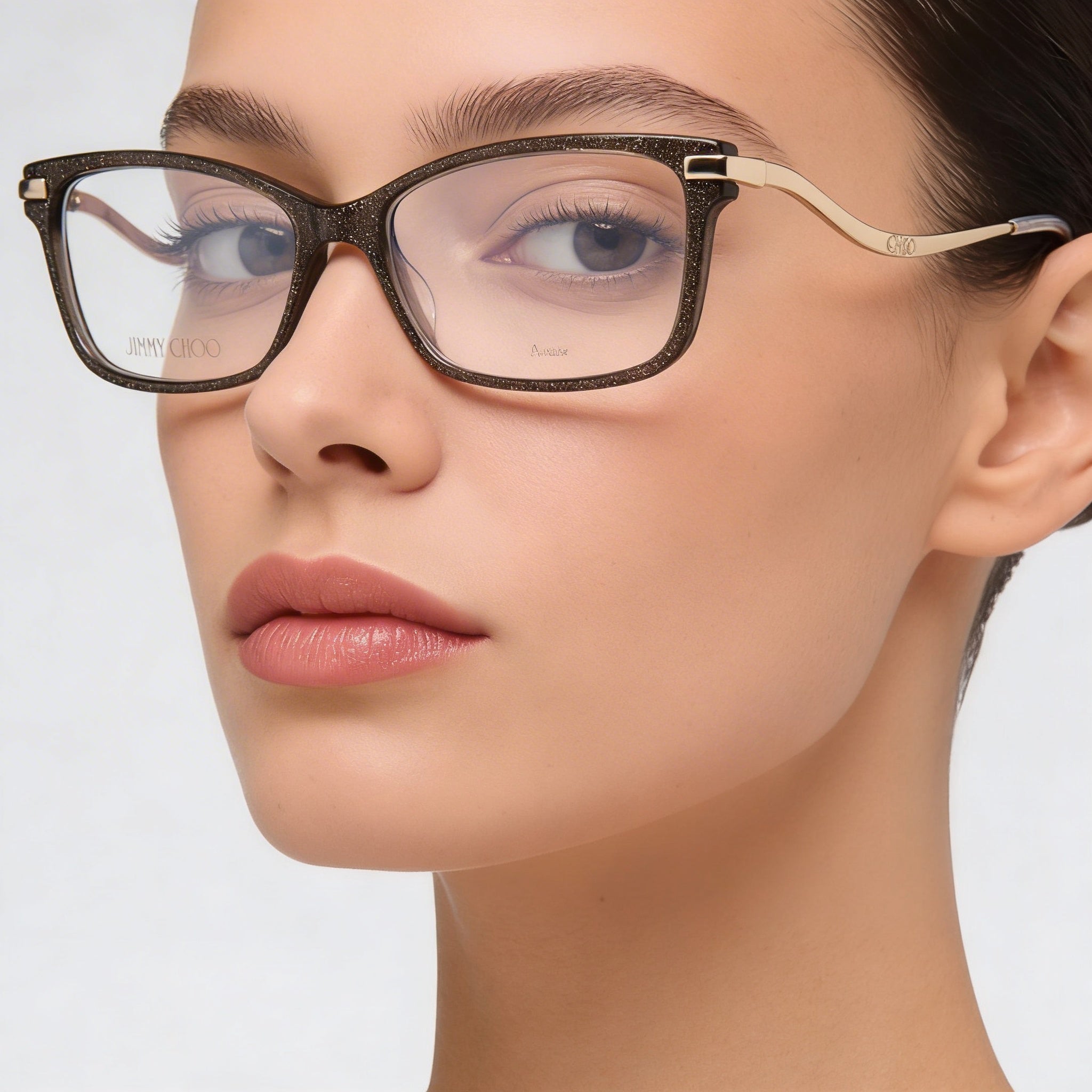 Jimmy Choo JC279 Women's Eyeglasses, Grey Gold Glitter Frame Color, Acetate Frame Material, Size 54-16, Photo 3