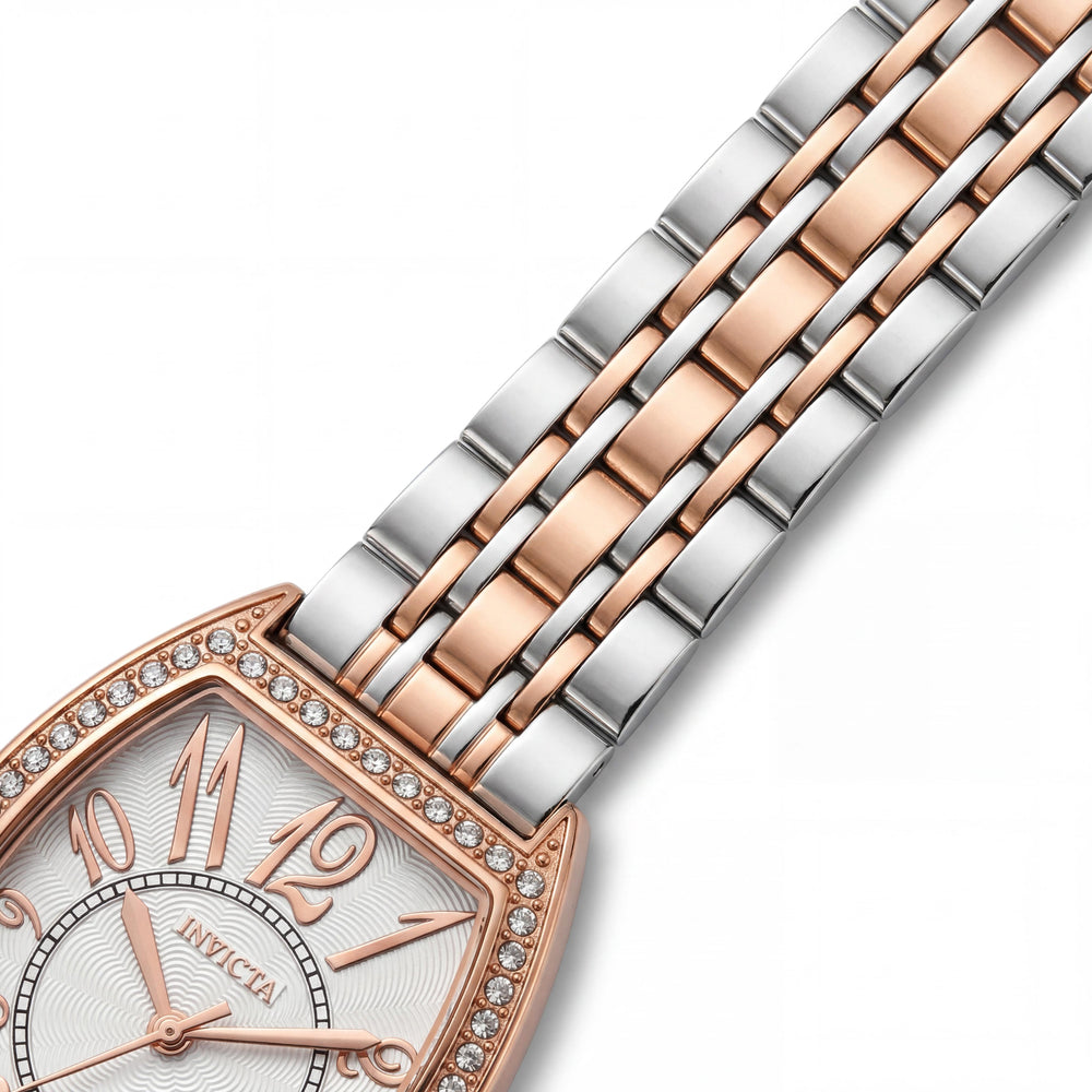 Reloj Invicta Wildflower 69269 Unisex de Cuarzo, Caja de Acero Inoxidable Oro Rosa, Esfera Plateada, 29mm