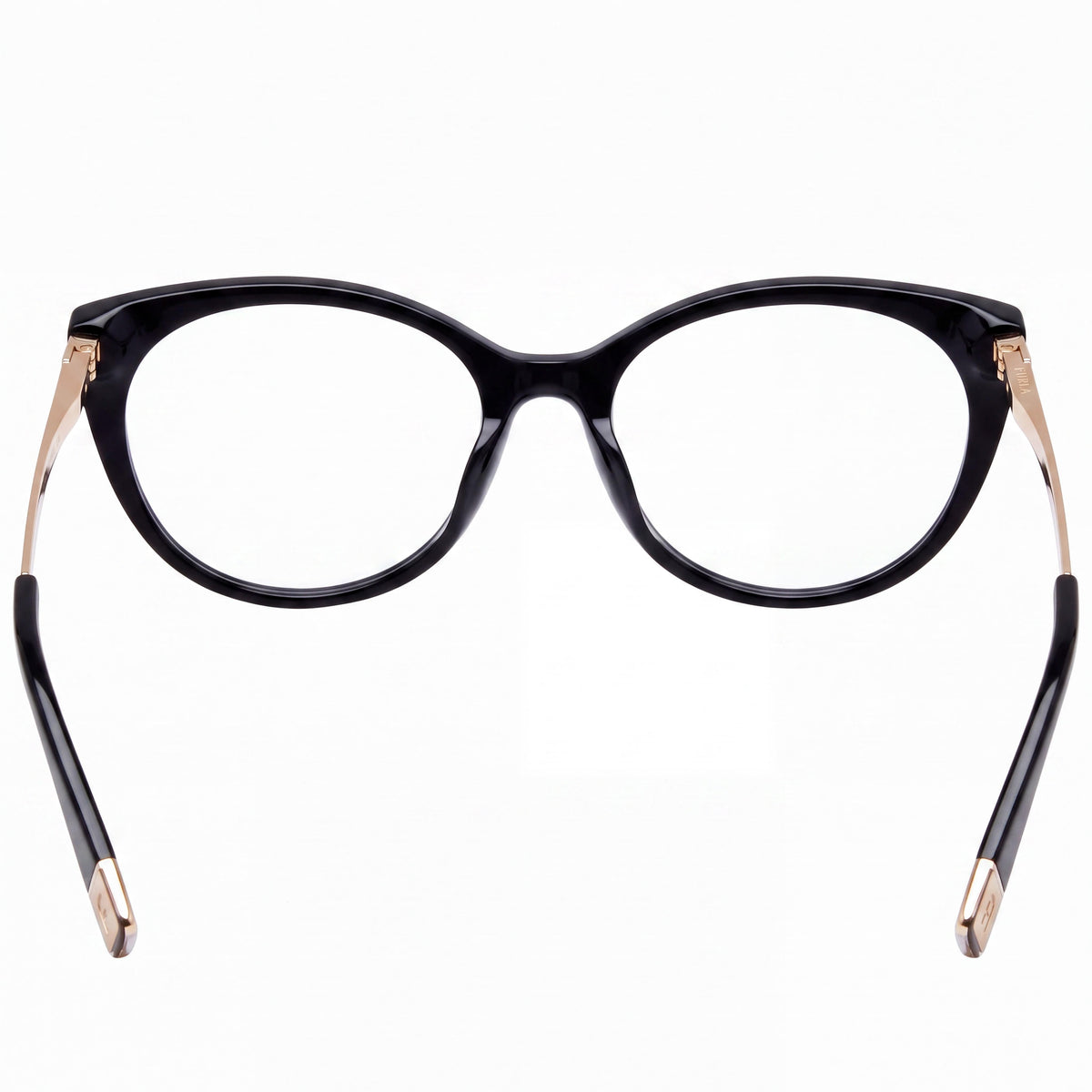 Gafas Ópticas Casuales de Acetato para Mujer Furla VFU722 con Montura Negra Brillante y Cristales Transparentes 53mm, Photo 2