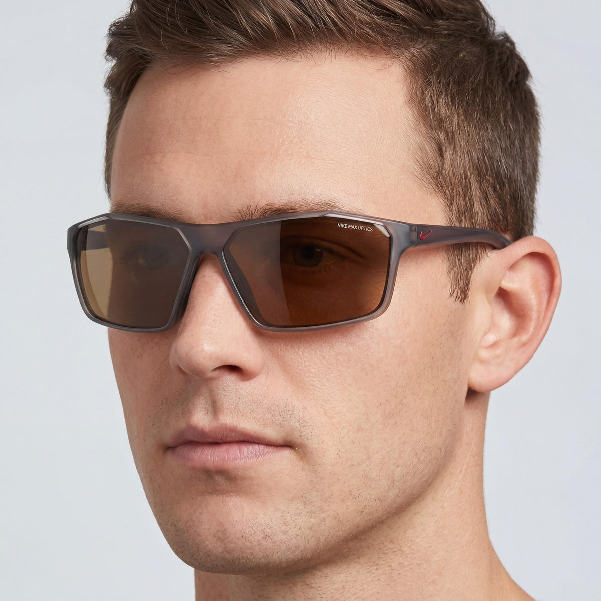 Nike Windstorm M Cw4672 Men's Matte Dark Grey Brown Bronze Titanium Frame UV Protection Eyewear 65mm, Photo 4