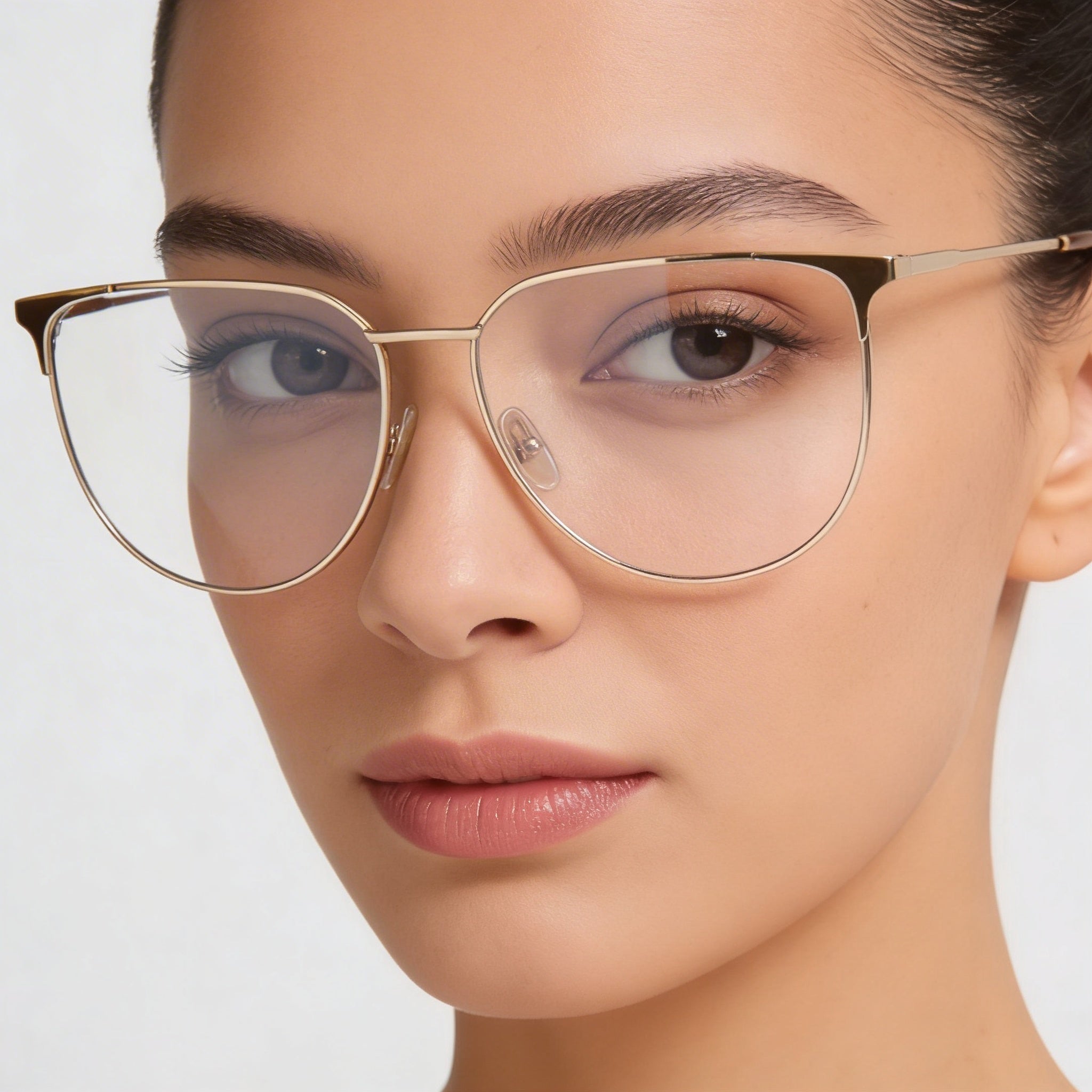 Gafas Victoria Beckham Modern para Mujer Cateye de Metal Oro Rosa con Lentes de Demostración Transparentes Listas para Graduación 55mm, Photo 5