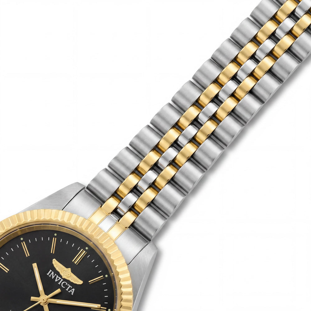 Reloj de pulsera Invicta para mujer, colección Specialty, 29400, de cuarzo, resistente al agua, de acero inoxidable bicolor de 36 mm con esfera gris