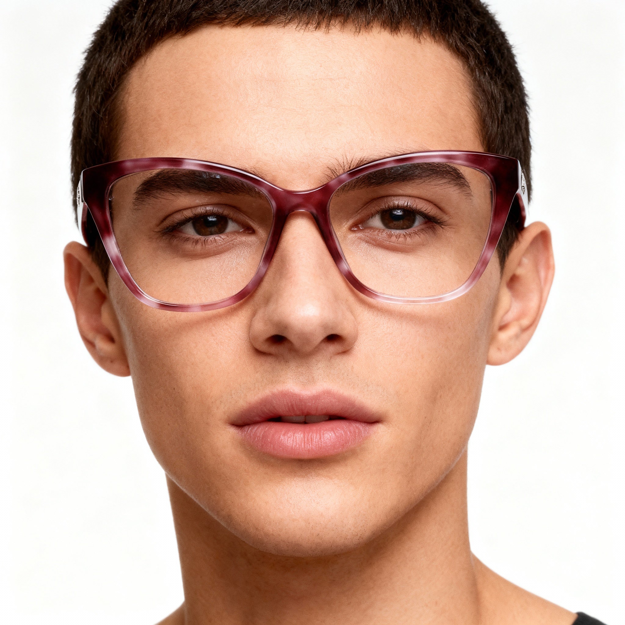 Harley-Davidson Hd0573 Unisex Cat-Eye Plastic Eyeglasses with Polarized Clear Lenses Bordeaux 54mm, Photo 3