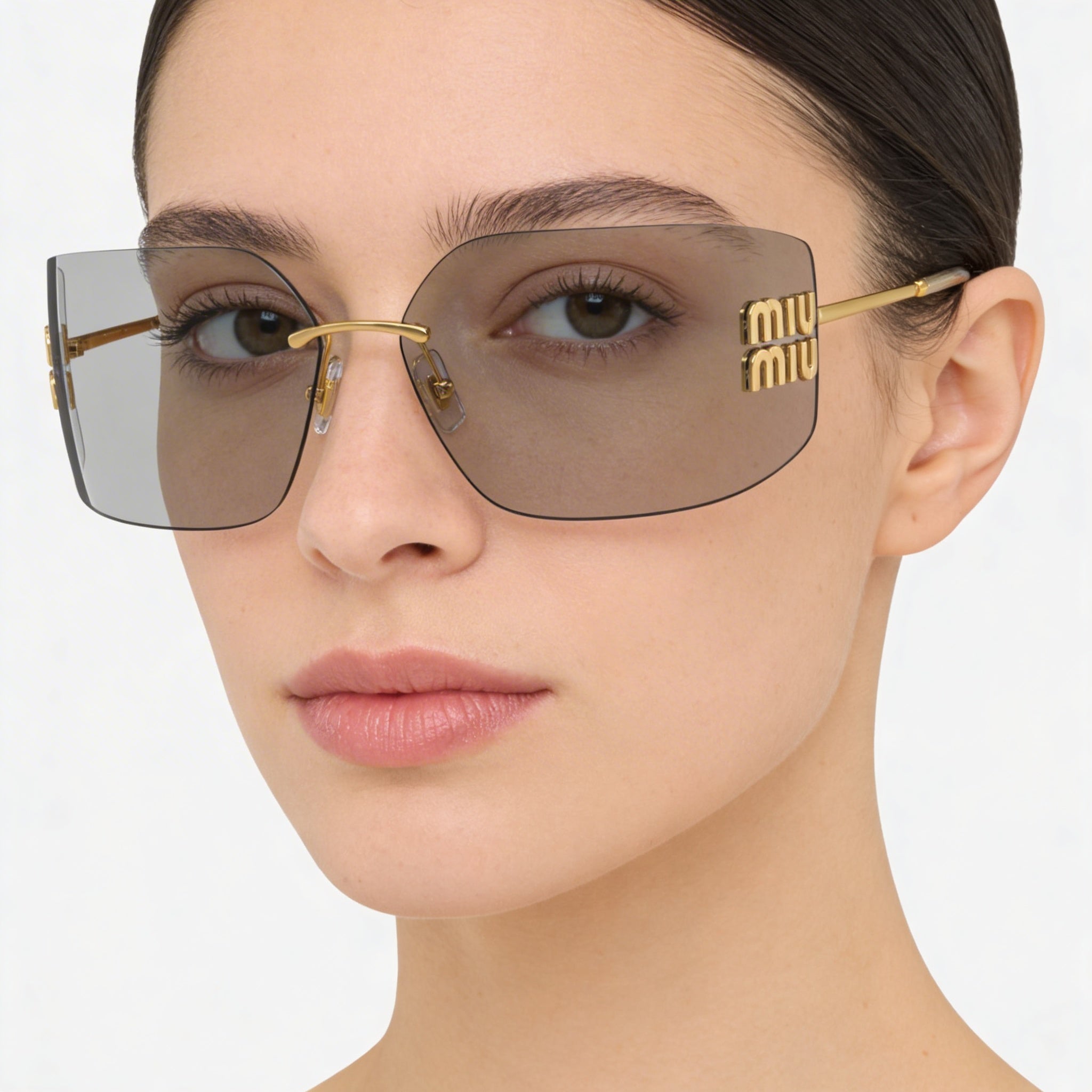 Miu Miu Modern Women's Multicoloured Metal Frame UV Protection Light Grey Polyamide Lens Sunglasses 80mm, Photo 5