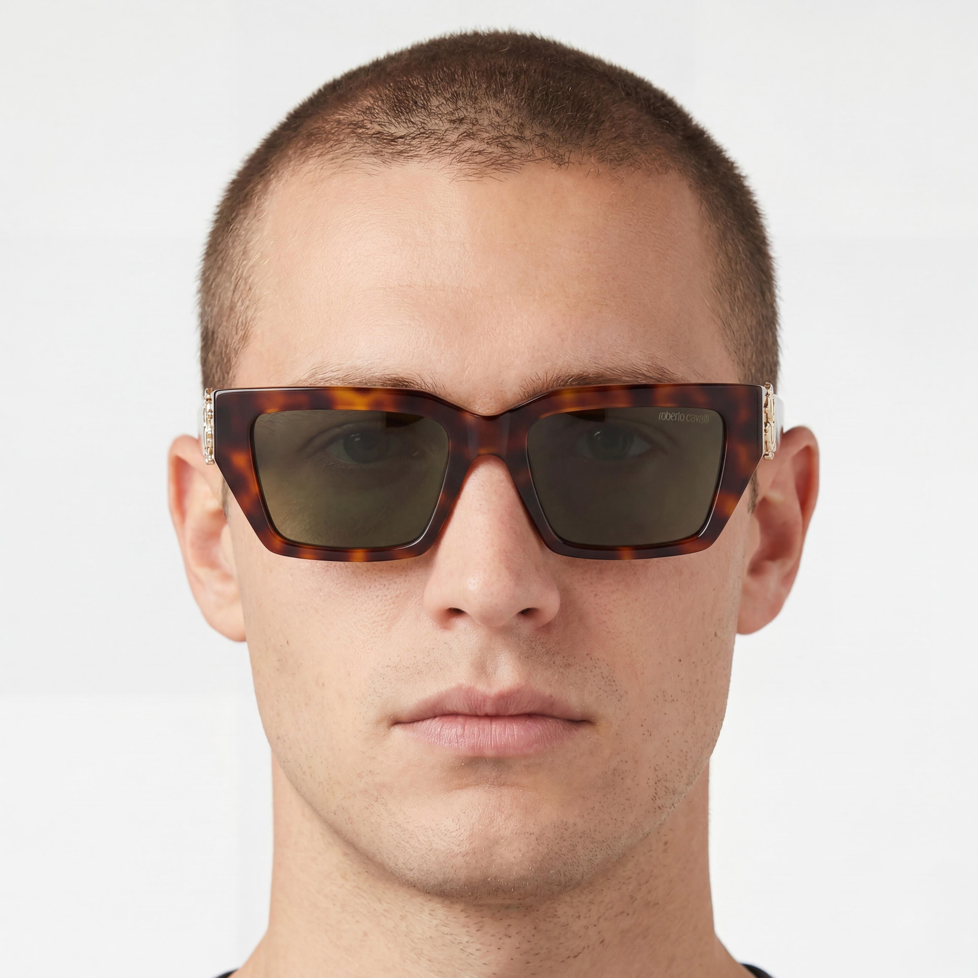 Gafas de hombre Just Cavalli Src016m con montura negra brillante, 55 mm de ancho de lente, 19 mm de ancho de puente, 135 mm de largo de patilla, Photo 4