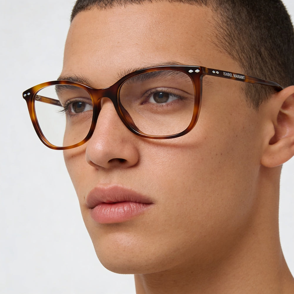 Gafas de sol unisex modernas Isabel Marant con montura de acetato color habana y lentes de policarbonato color habana, 53 mm