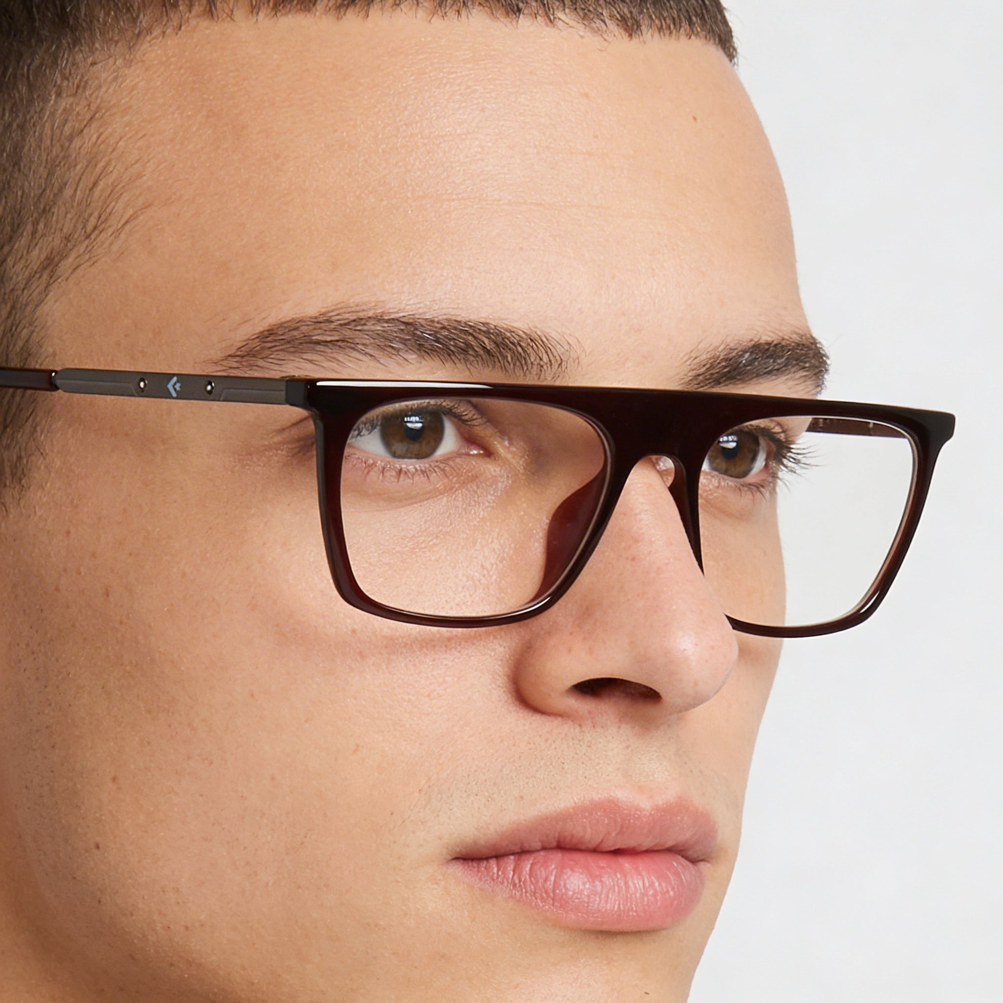 Converse Cv8009 Men's Prescription Ready Eyeglasses, Crystal Bloodstone Frame, Featuring Transparent Demo Lenses, Size 53-17-145, Photo 5