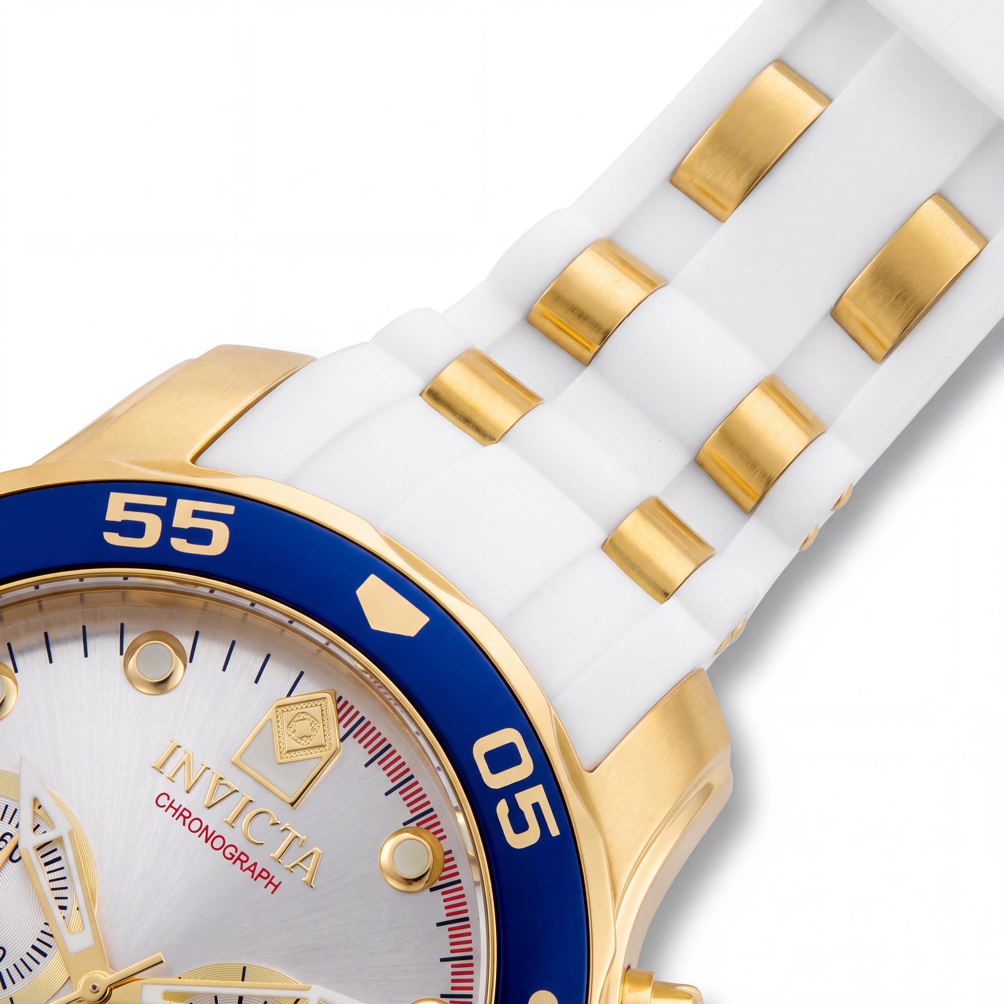 Reloj de buceo cronógrafo Invicta Pro Diver 20293 de cuarzo de acero inoxidable de dos tonos para hombre con bisel azul, 48 mm, Photo 3