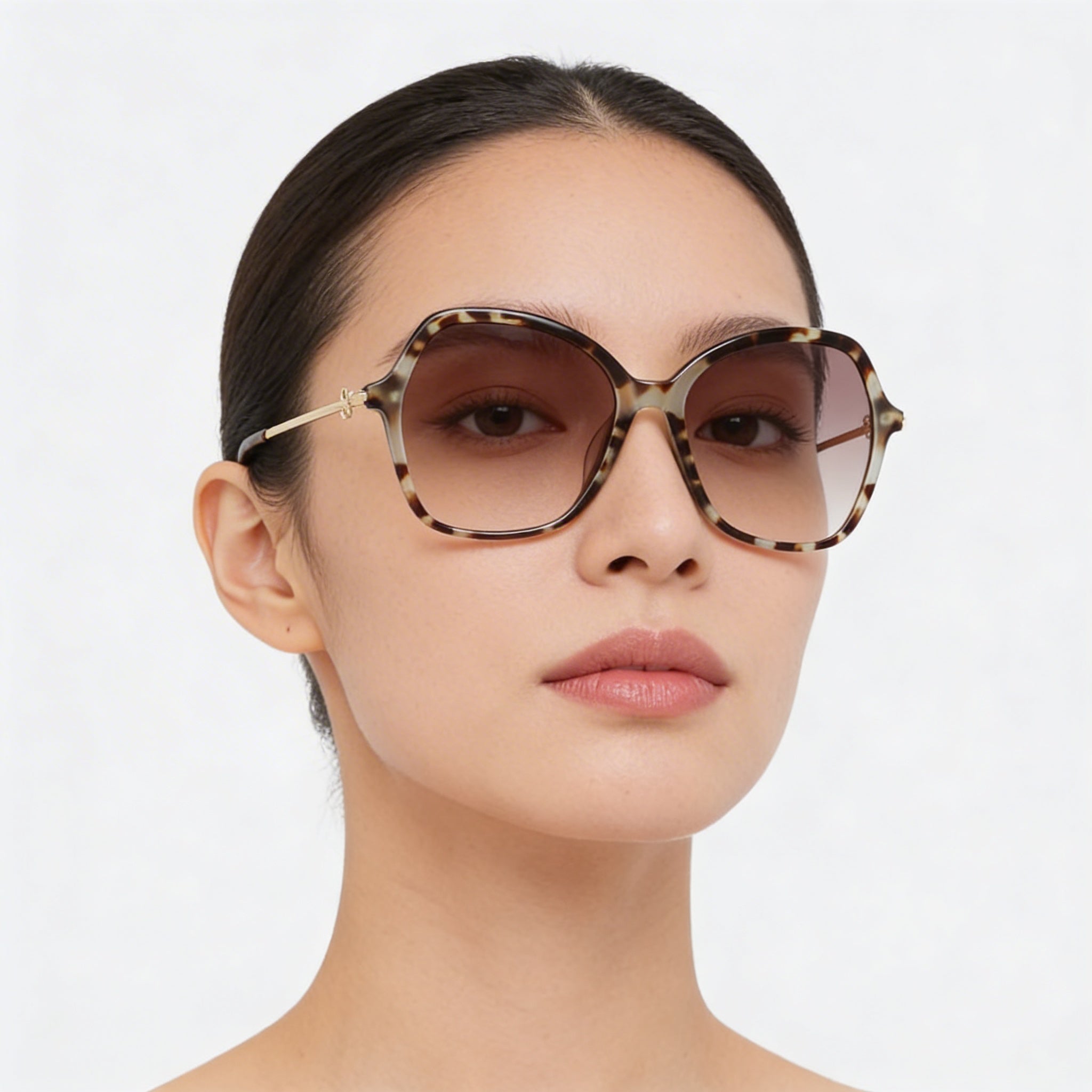 Longchamp Casual Women's Havana Aqua Acetate Frame with Polycarbonate Lenses, 57mm Lens Width Sunglasses, Photo 5
