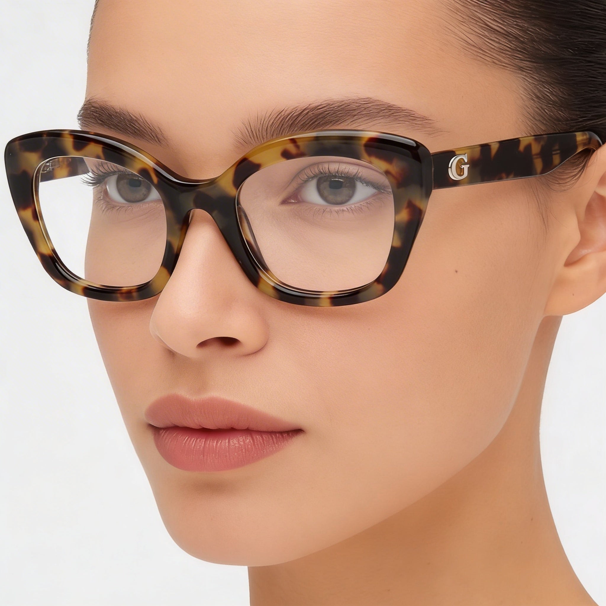 Gafas Guess Gu50225 para mujer con montura de plástico rubio Habana y lentes de policarbonato (51-22-140), Photo 5