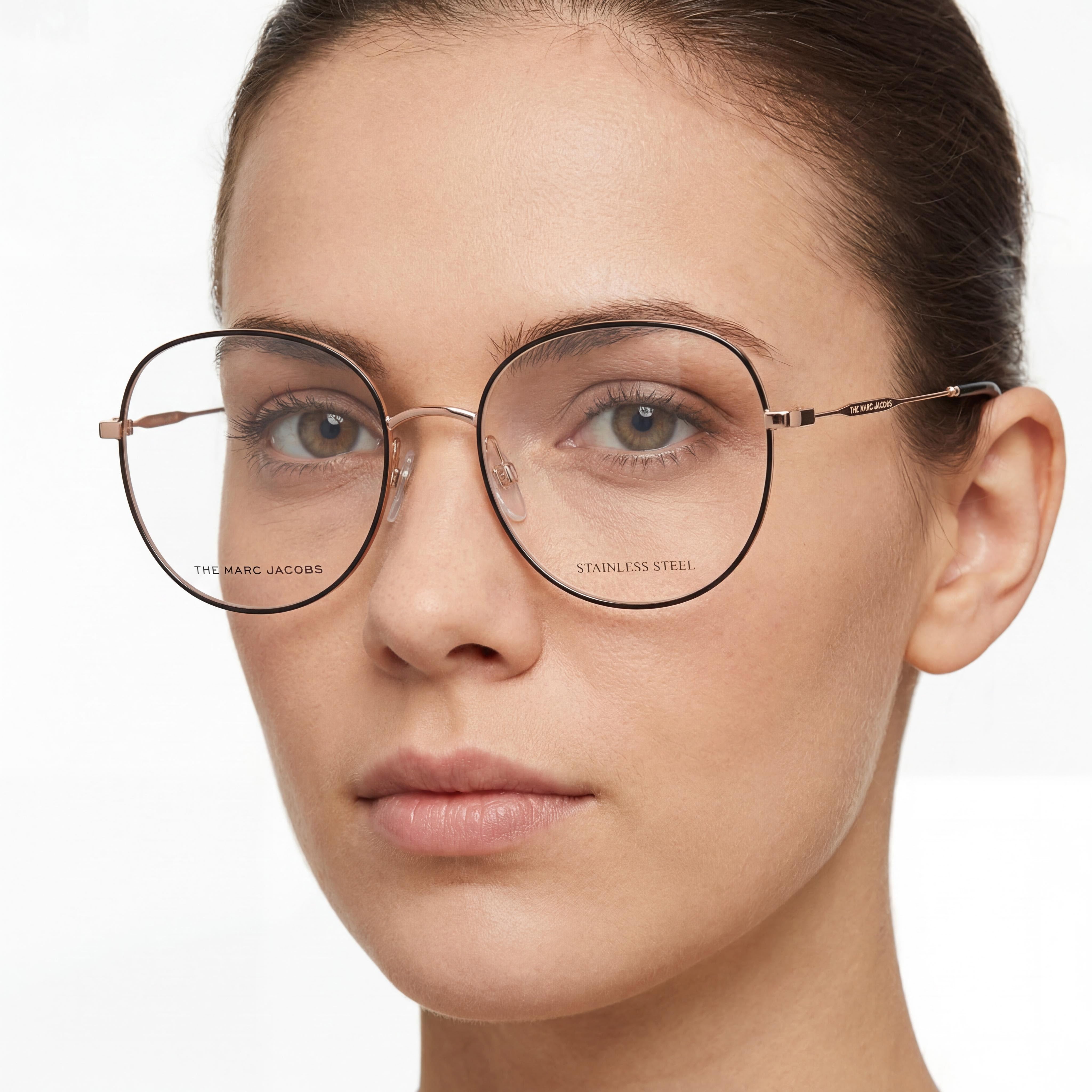 Marc Jacobs Marc 590 Women's Metal Frame Sunglasses Black Gold Copper Polycarbonate Lenses 54mm UV Protection, Photo 4