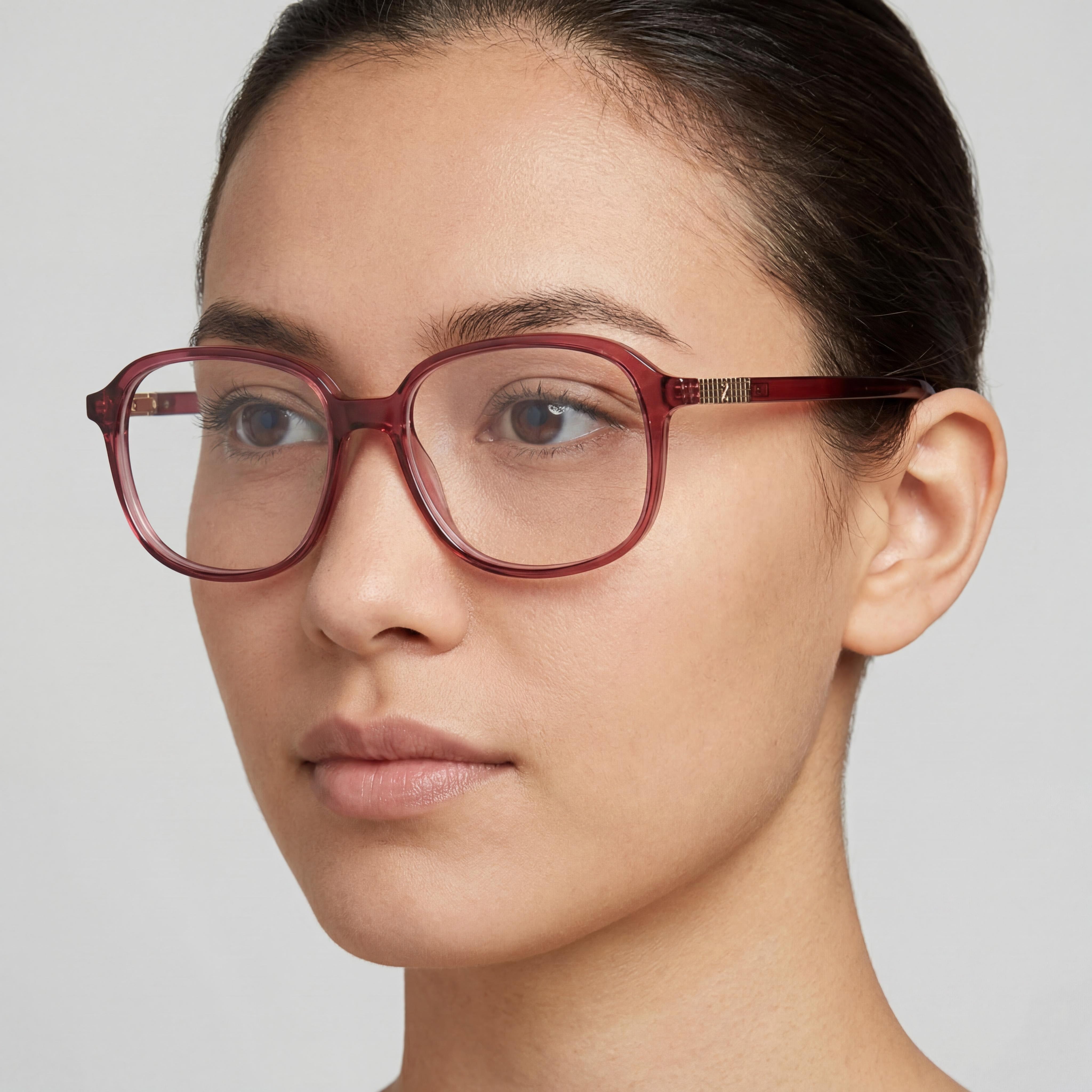 GUESS Gafas Unisex Casual de Plástico Burdeos de 53 mm con Cristales Transparentes Sin Protección UV, Photo 5