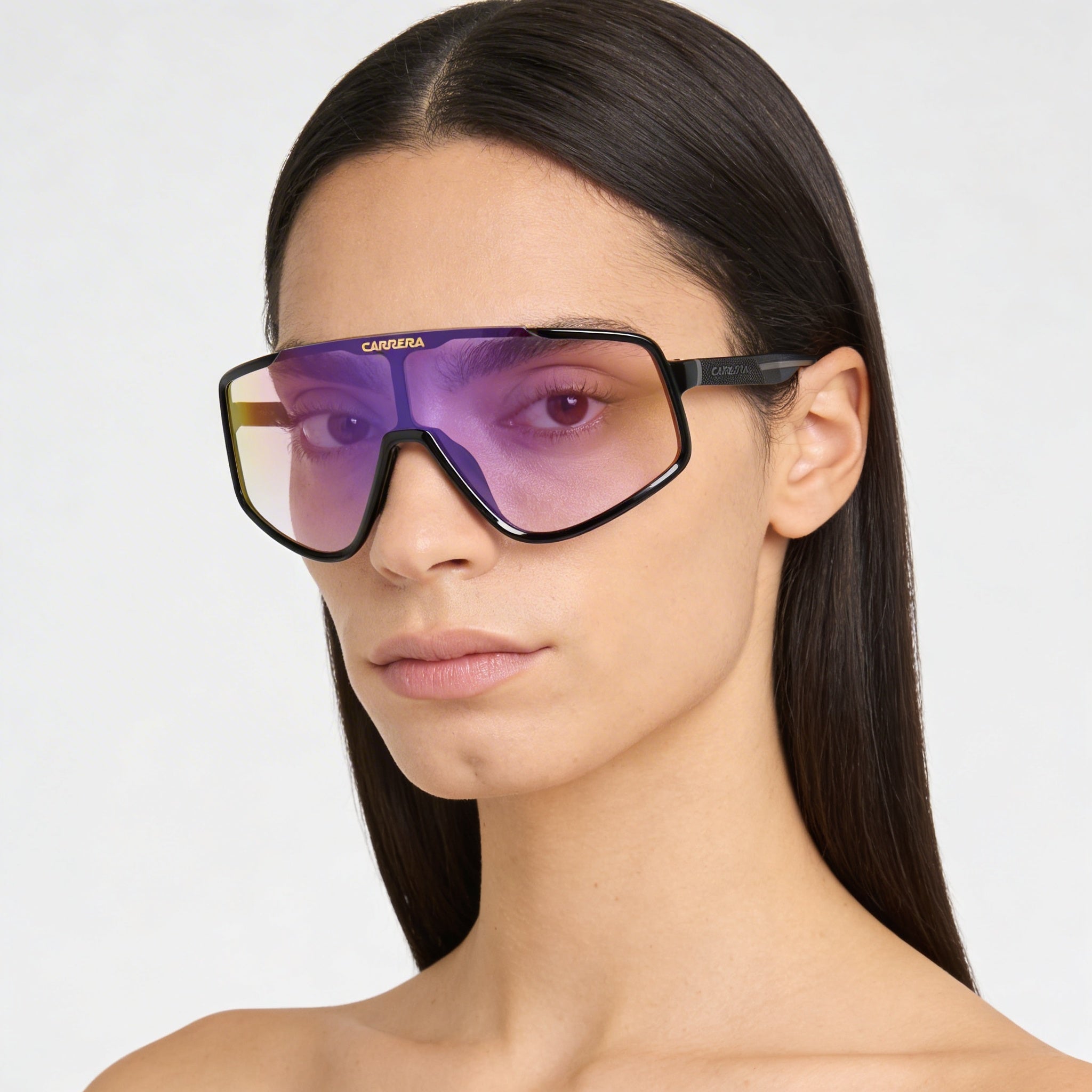 Carrera Carrera 4017/S Women's Black Multilayer Violet Plastic Sunglasses UV Protection Non-Polarized 99mm, Photo 3