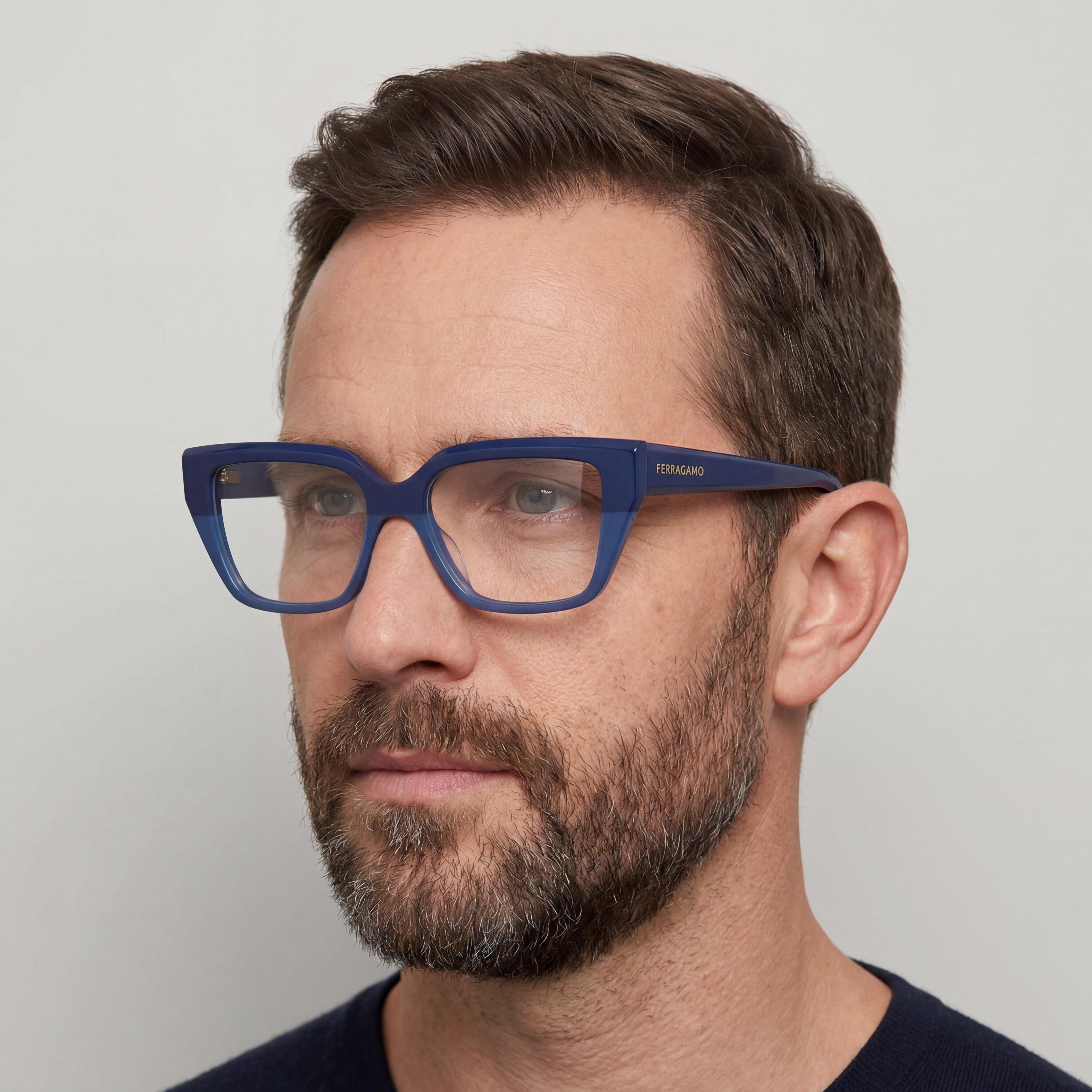 Gafas Salvatore Ferragamo para hombre Sf2971, montura de acetato multicolor, lentes azules no polarizadas de 53 mm, Photo 4