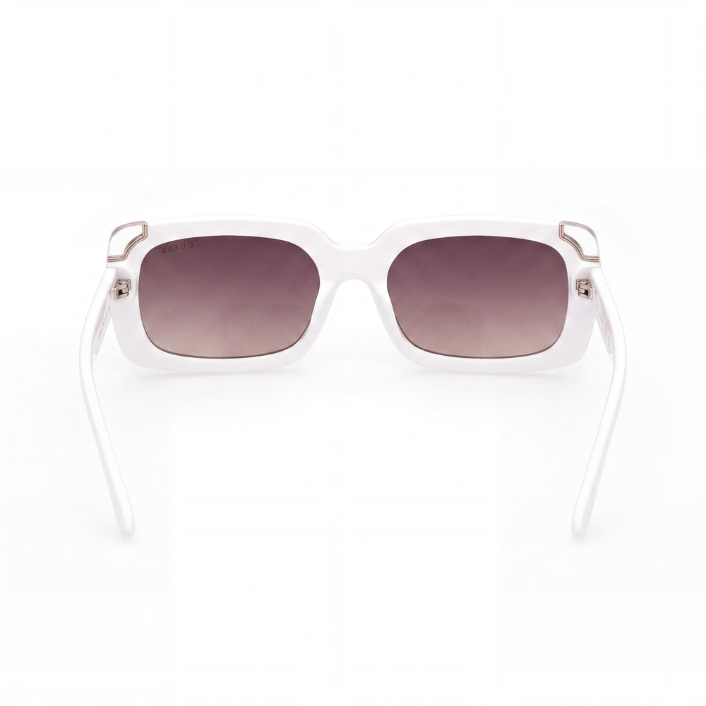 GUESS Women's Square UV400 Protective Sunglasses, Multicoloured Injected Frame, Gradient Brown Lenses 59mm