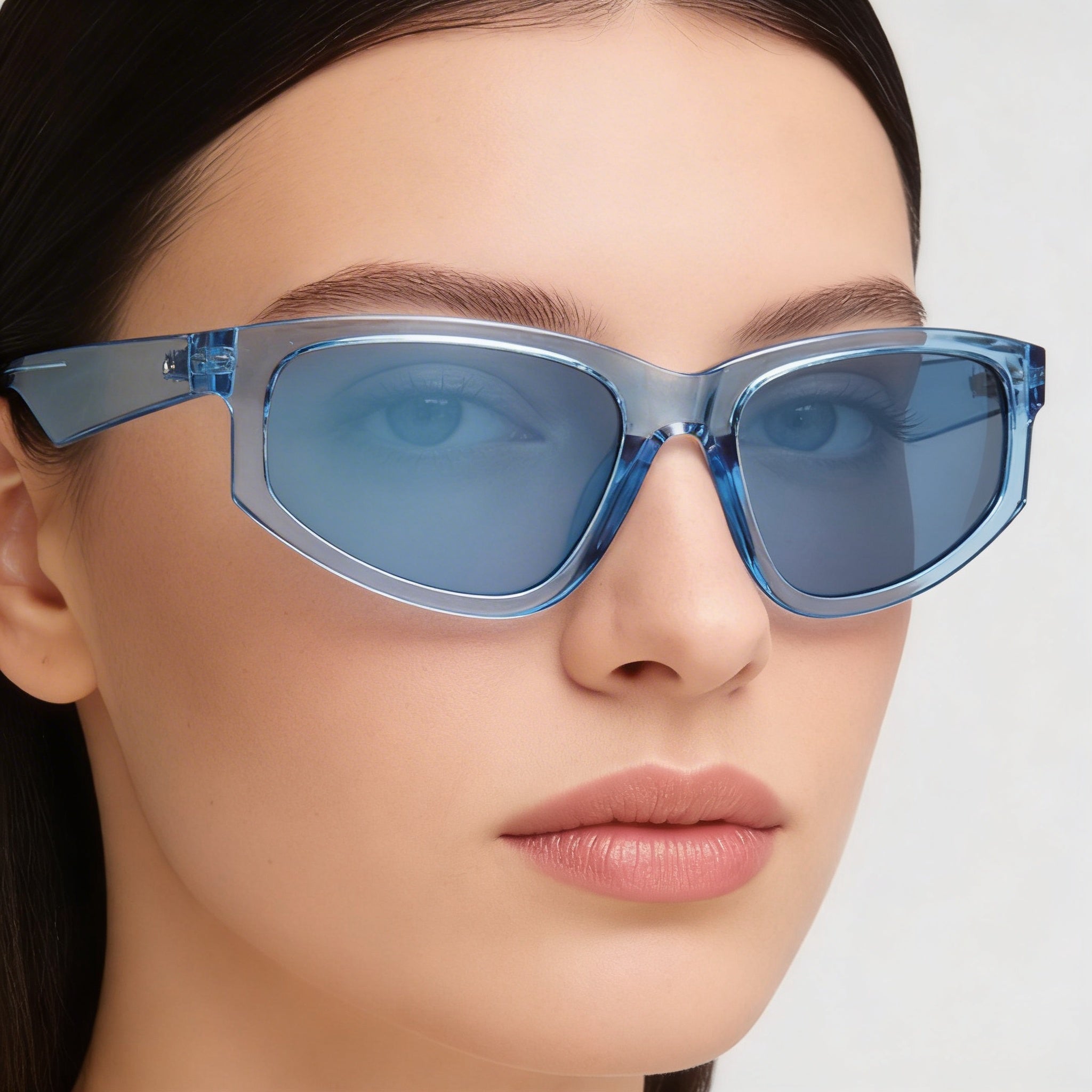 Adidas Originals Or0107 Women's Shiny Blue Frame Blue Lens Sunglasses, Lens Width 55mm, Bridge 18mm, Temple Length 135mm, Photo 4