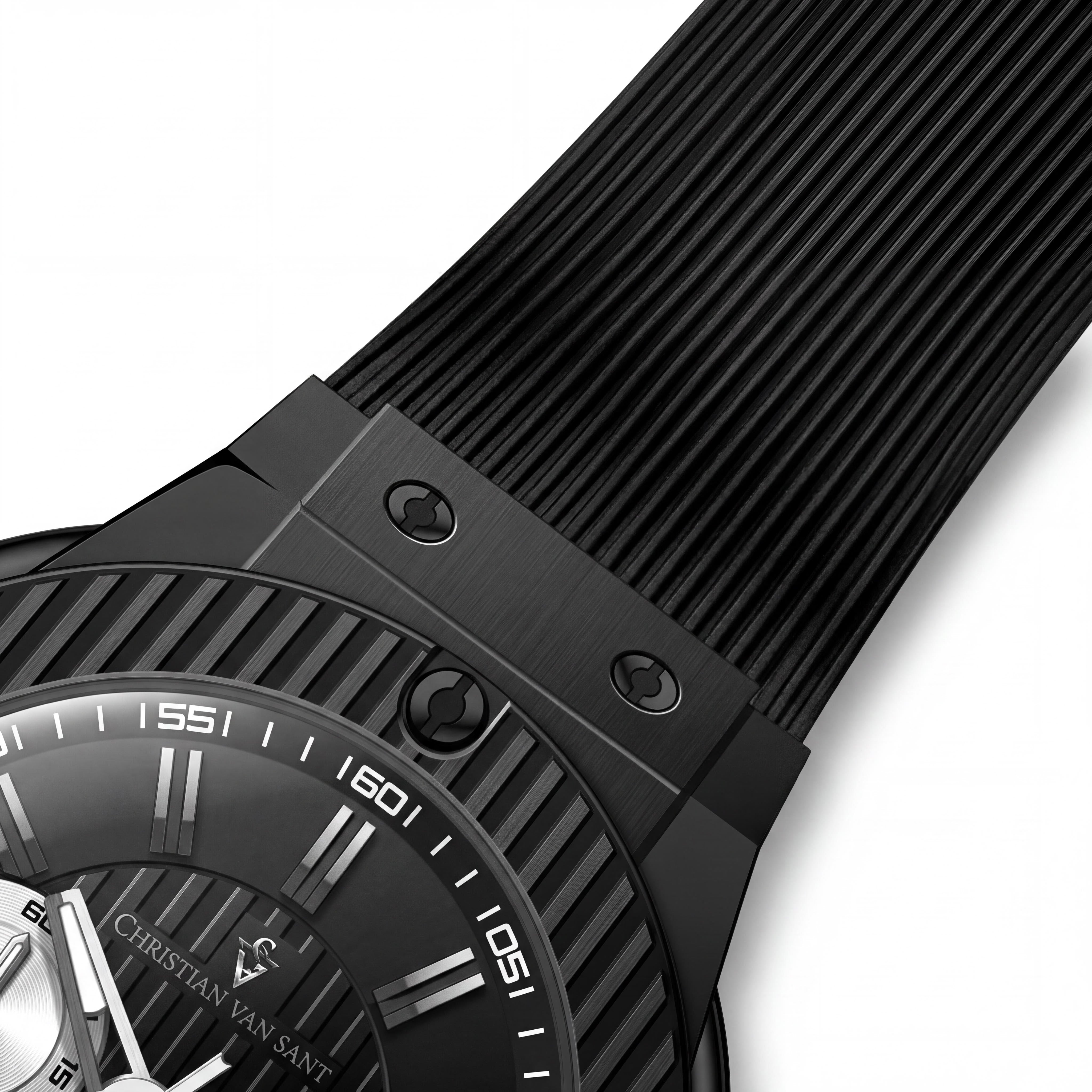 Christian Van Sant CV8145 Men's Red Rubber Strap Stainless Steel Case Quartz Movement Scratch Resistant Water Resistant Watch, Photo 3