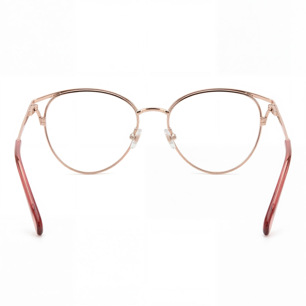 Montura de gafas Fossil Fos 7141/G para mujer, acero inoxidable color nude, 52 mm de ancho de lente, aptas para lentes recetadas