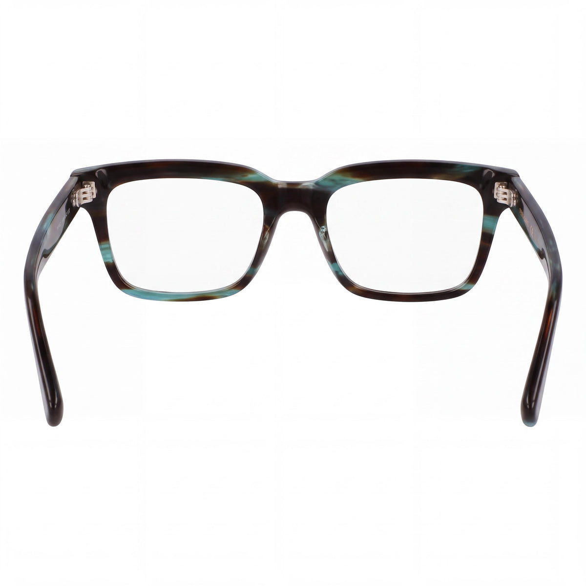 Gafas Ferragamo para hombre Sf3014 con montura de acetato verde a rayas y lentes transparentes de policarbonato de 55 mm, Photo 4