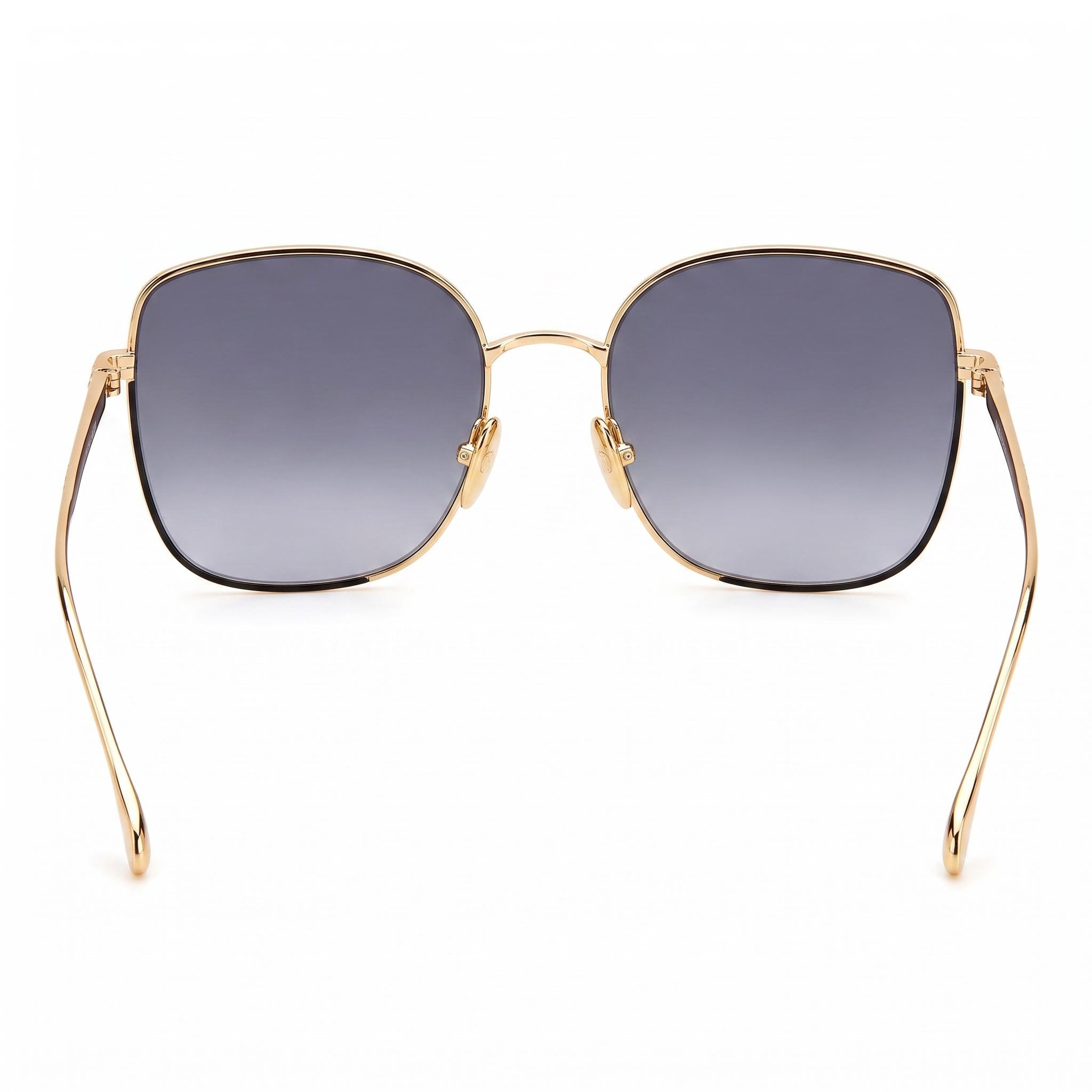 Isabel Marant Classic Women's Full Rim Square Stainless Steel Black Gold Polycarbonate Non-Polarized Sunglasses 58mm, Photo 4