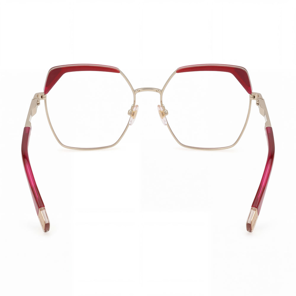 Furla VFU674V Oro Chiaro Lucido Square Eyeglasses for Men, Metal 55mm