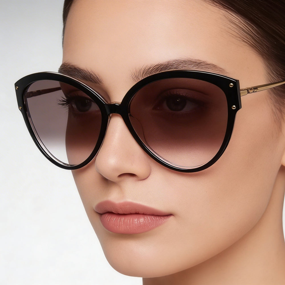 Gafas de sol Missoni MIS 0004/S para mujer, ovaladas, ecológicas, de PMMA, con cristales negros y grises degradados, 59 mm