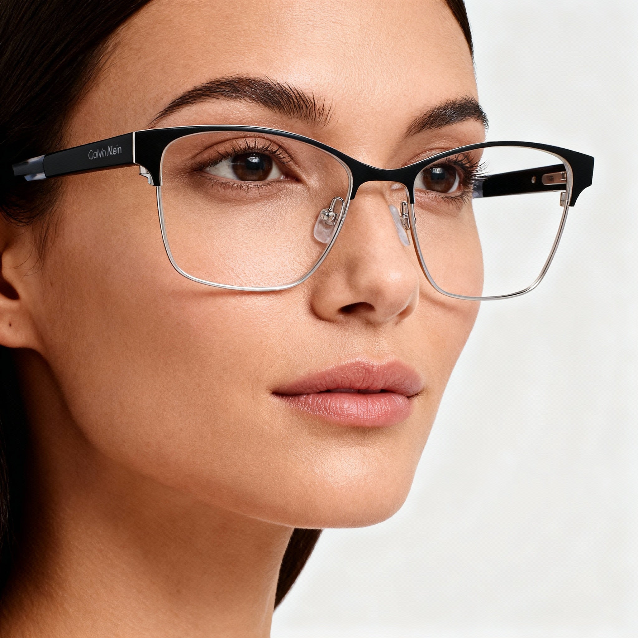 Calvin Klein Ck23107 Women's Black Metal Full Rim Rectangle Prescription Eyeglasses 52-17-140, Photo 4