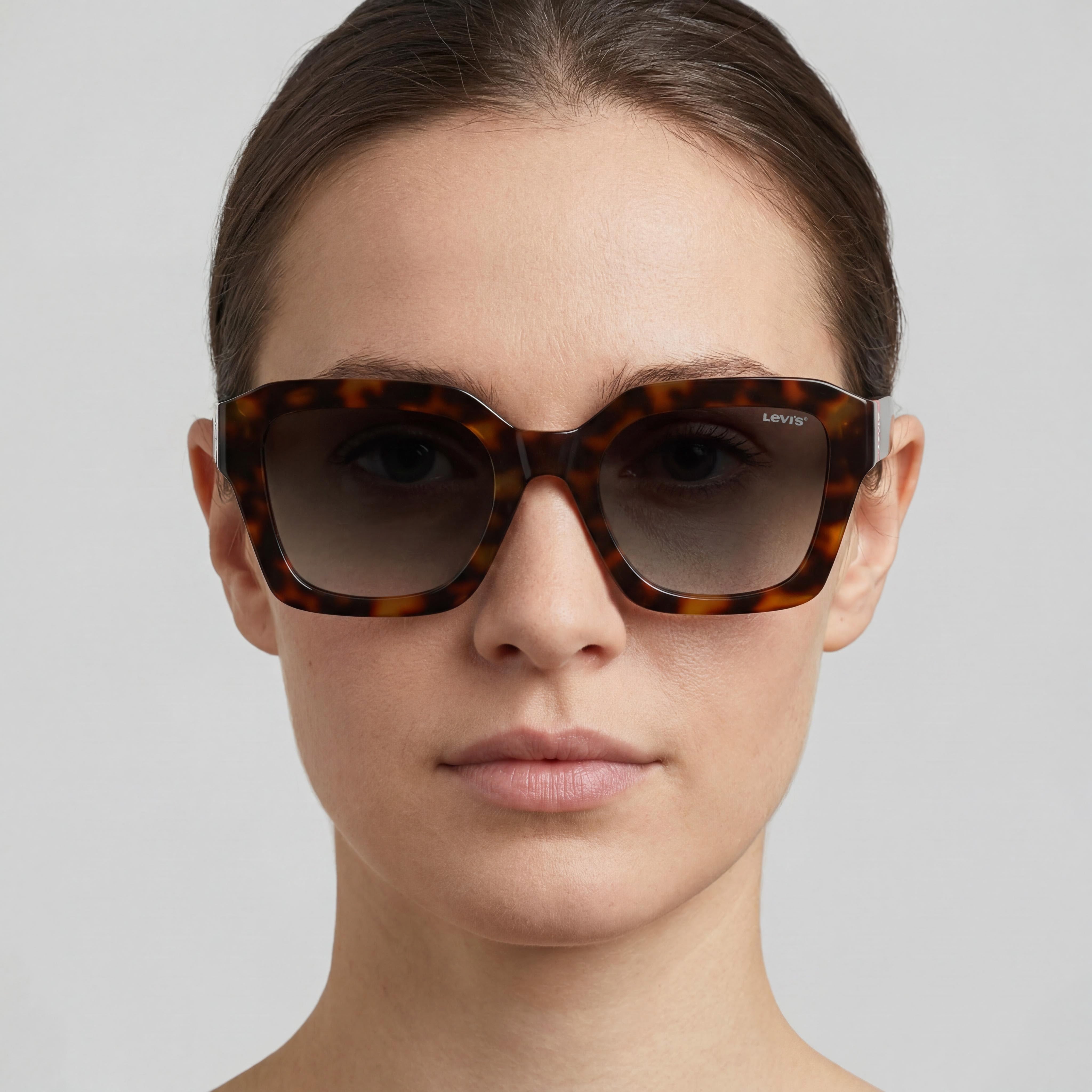 Levi's LV 1027/S Women's Casual Havana Eco Polyamide Frame Sunglasses, Green Shaded UV Protection Lenses 53mm, Photo 5