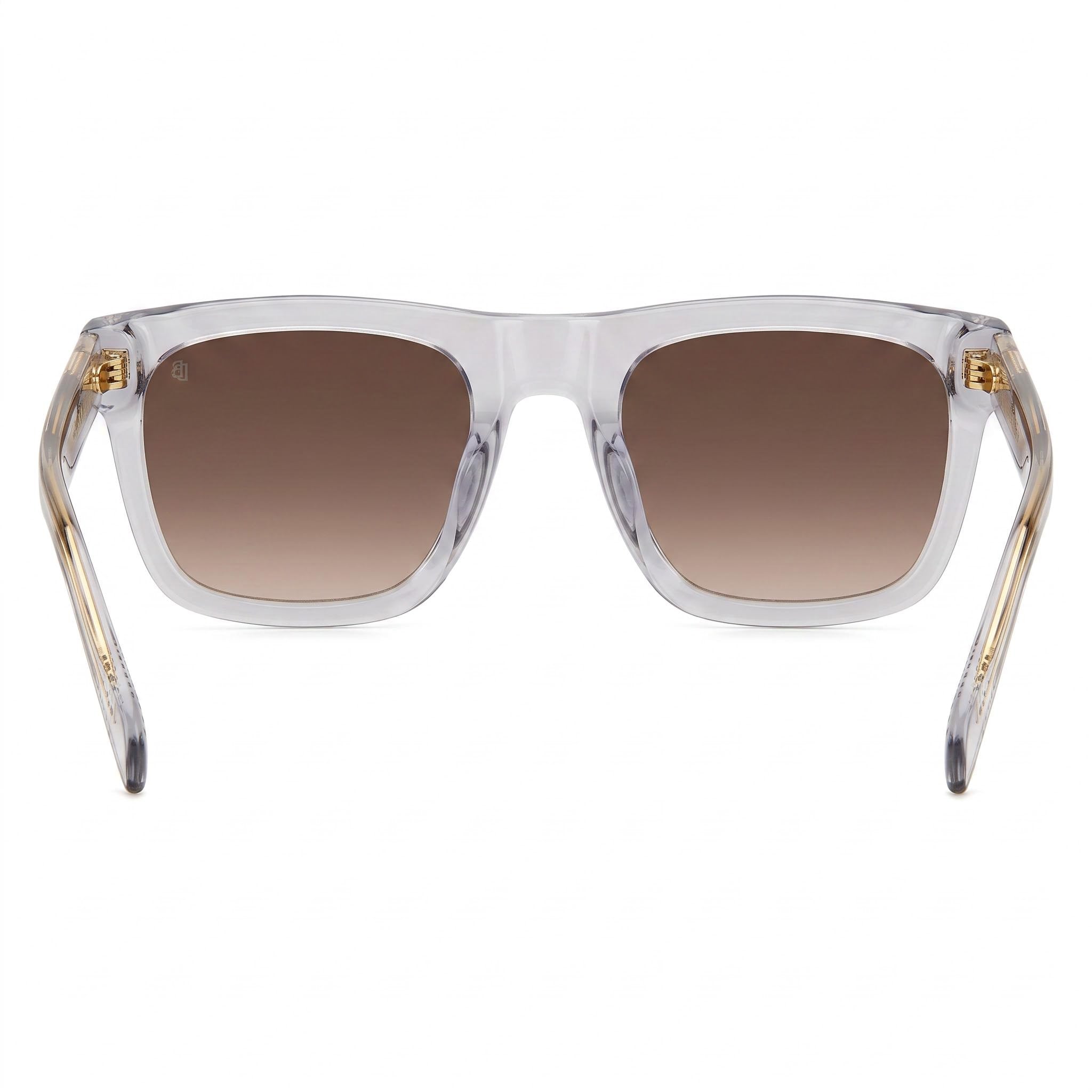 Beckham Modern Men's Acetate Crystal Grey Sunglasses with Brown Shaded Polycarbonate Lenses and UV Protection 54mm, Photo 4