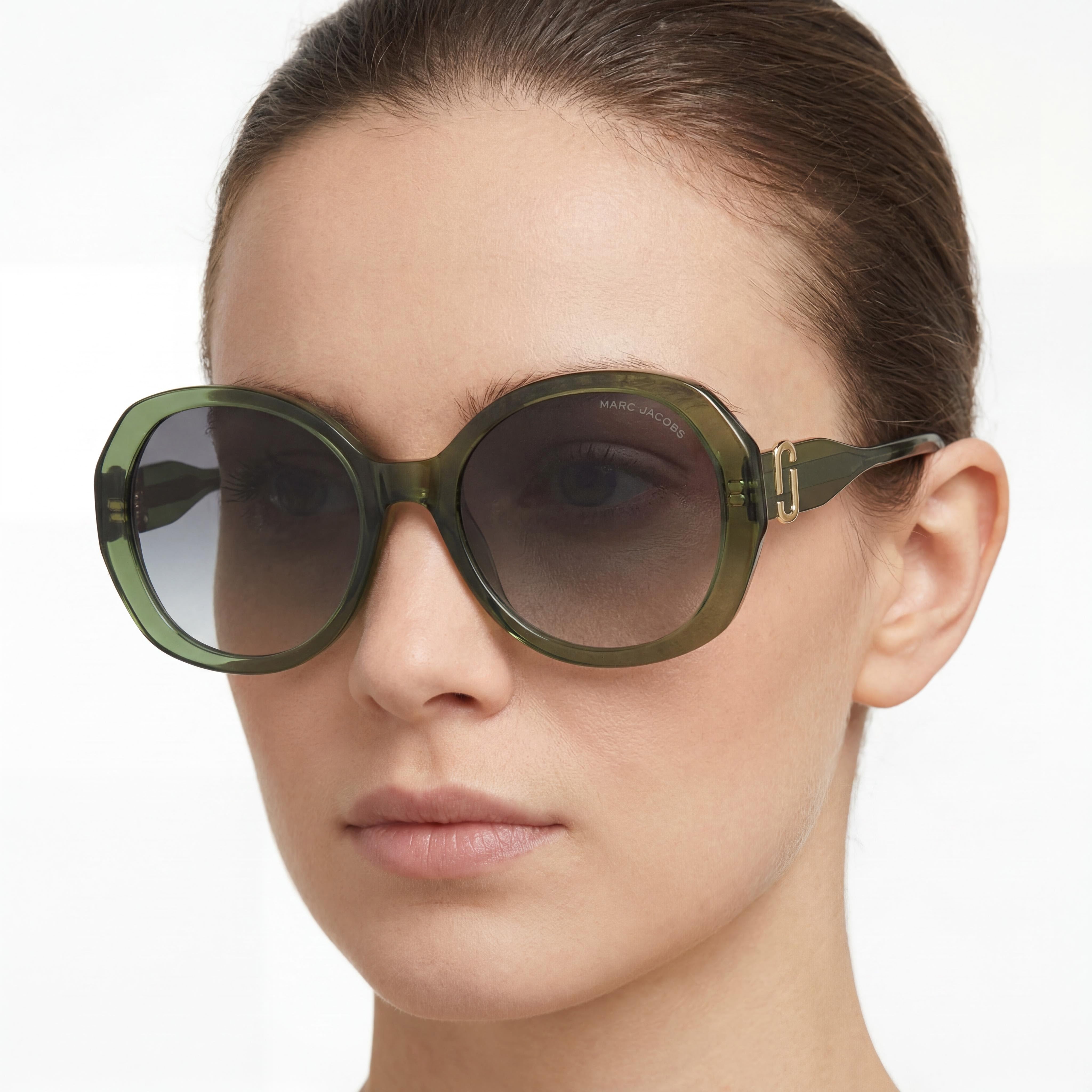 Marc Jacobs Marc 763/S Women's Green Grey Azure Acetate Frame Polycarbonate Lens Sunglasses 55-20-145, Photo 5