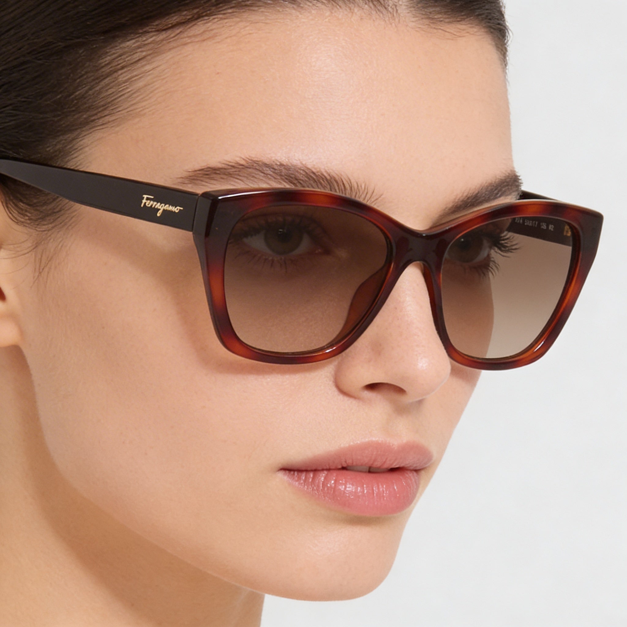 Gafas de Sol Clásicas Ferragamo para Mujer de Plástico Tortuga Marrón No Polarizadas 100% Protección UV 56mm, Photo 4
