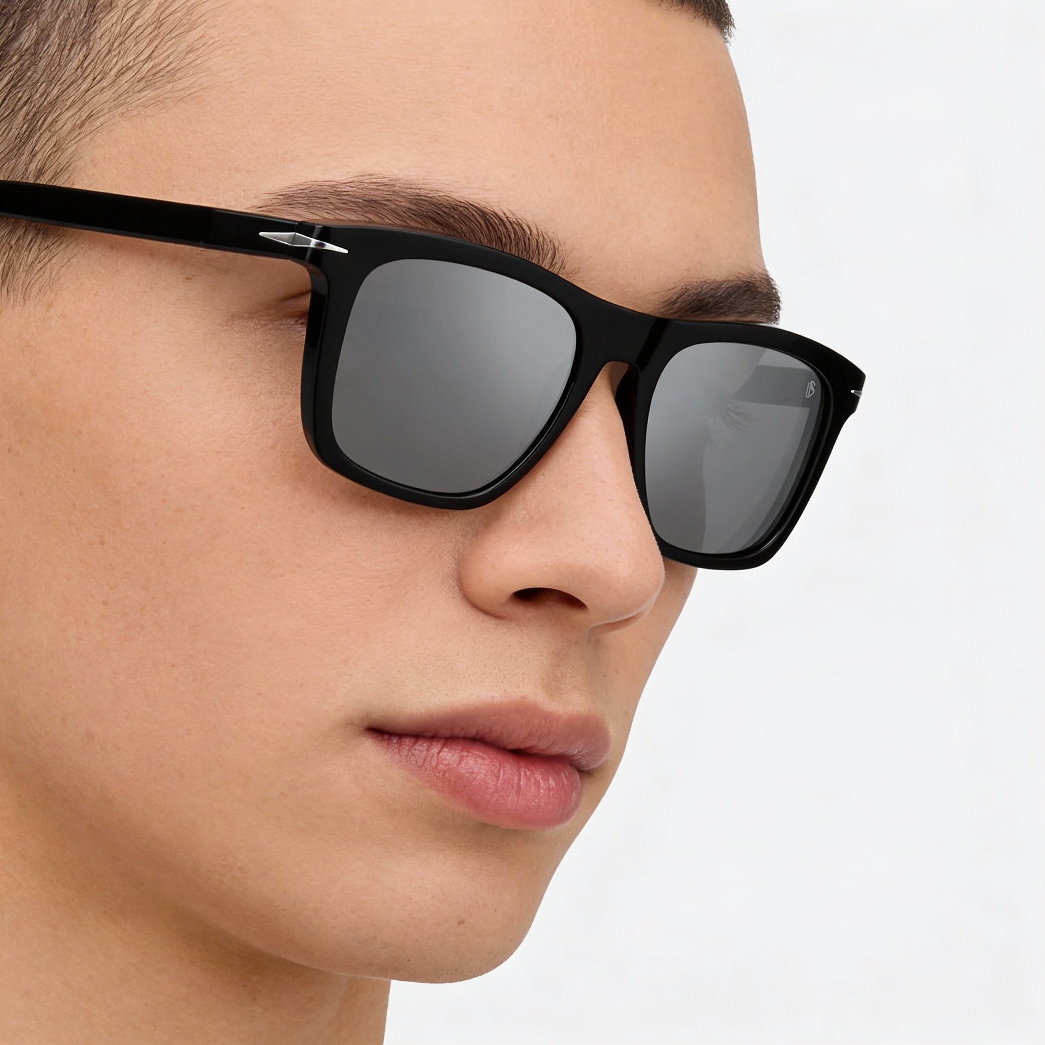 Gafas de sol unisex David Beckham DB 7000/S con montura de acetato, color negro, lentes plateadas espejadas no polarizadas, 51, Photo 4