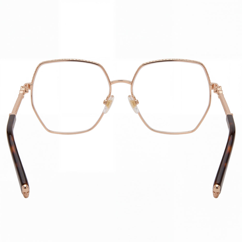 Gafas de lujo Philipp Plein Vpp054s para hombre con diseño óptico contemporáneo, montura en cobre dorado, 57-15-135 mm