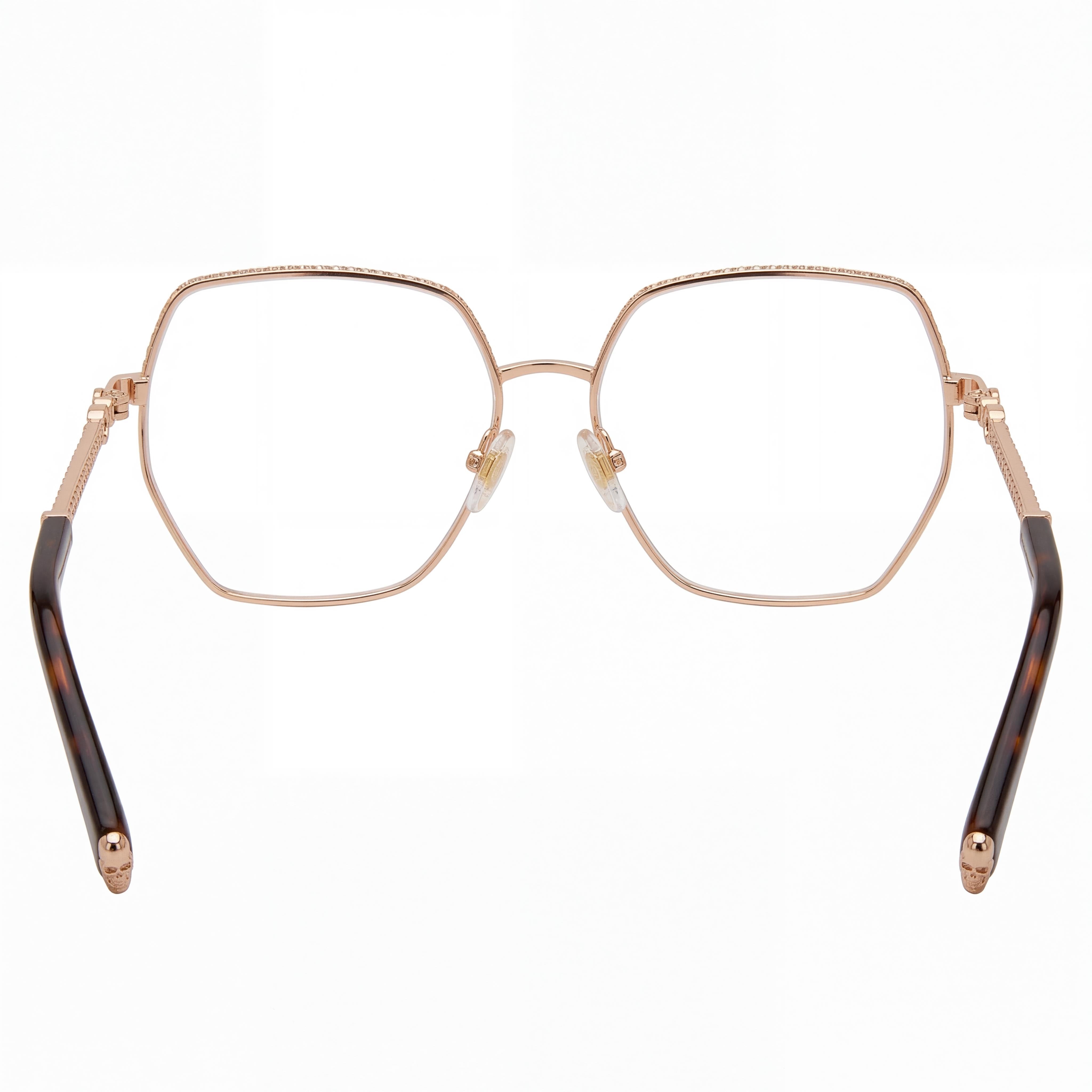 Gafas de lujo Philipp Plein Vpp054s para hombre con diseño óptico contemporáneo, montura en cobre dorado, 57-15-135 mm, Photo 3
