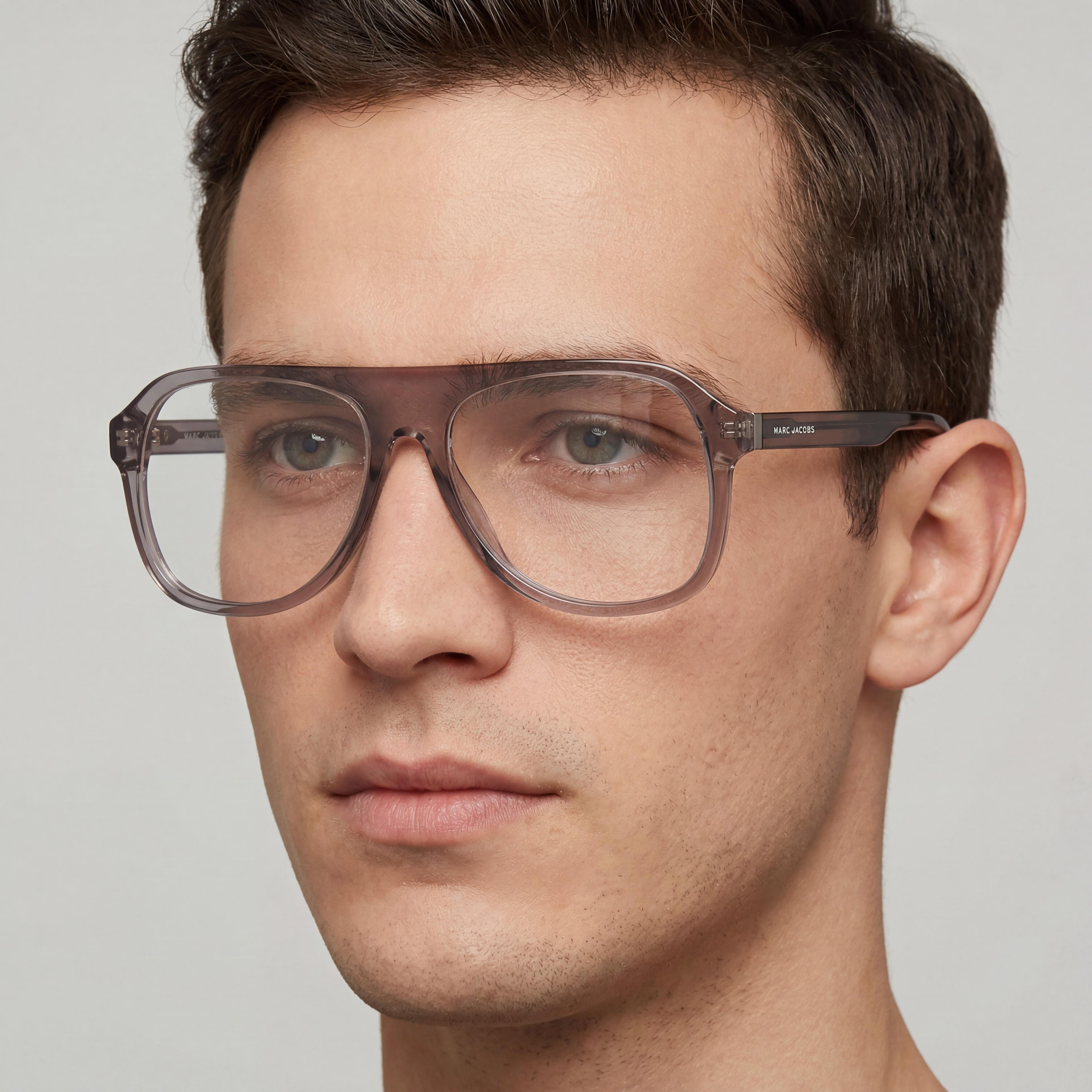Gafas Marc Jacobs contemporáneas para hombre con montura de acetato gris y lentes de policarbonato, 57 mm de ancho de lente, Photo 5