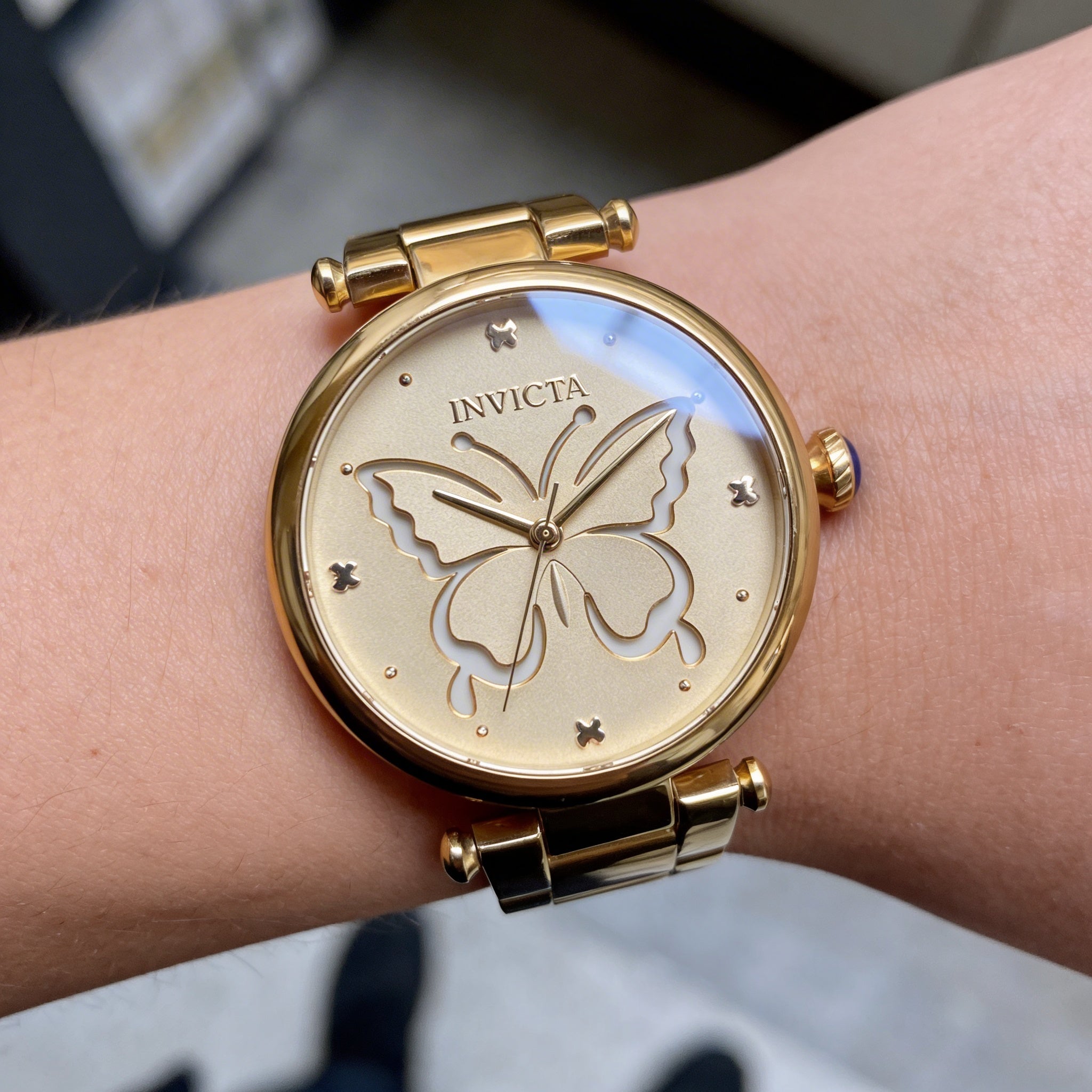 Reloj Invicta Wildflower 33234 para mujer, de acero inoxidable en tono oro rosa, con pulsera de cuarzo de 36 mm y 10 ATM., Photo 4